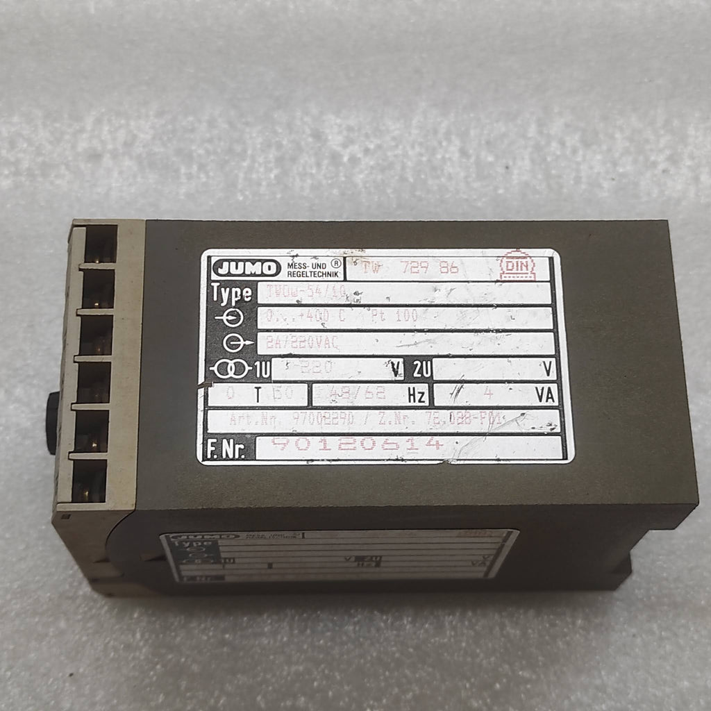 JUMO TW72986 TEMPERATURE CONTROLLER TWOW-54/10 97002290 0-400'C 220V