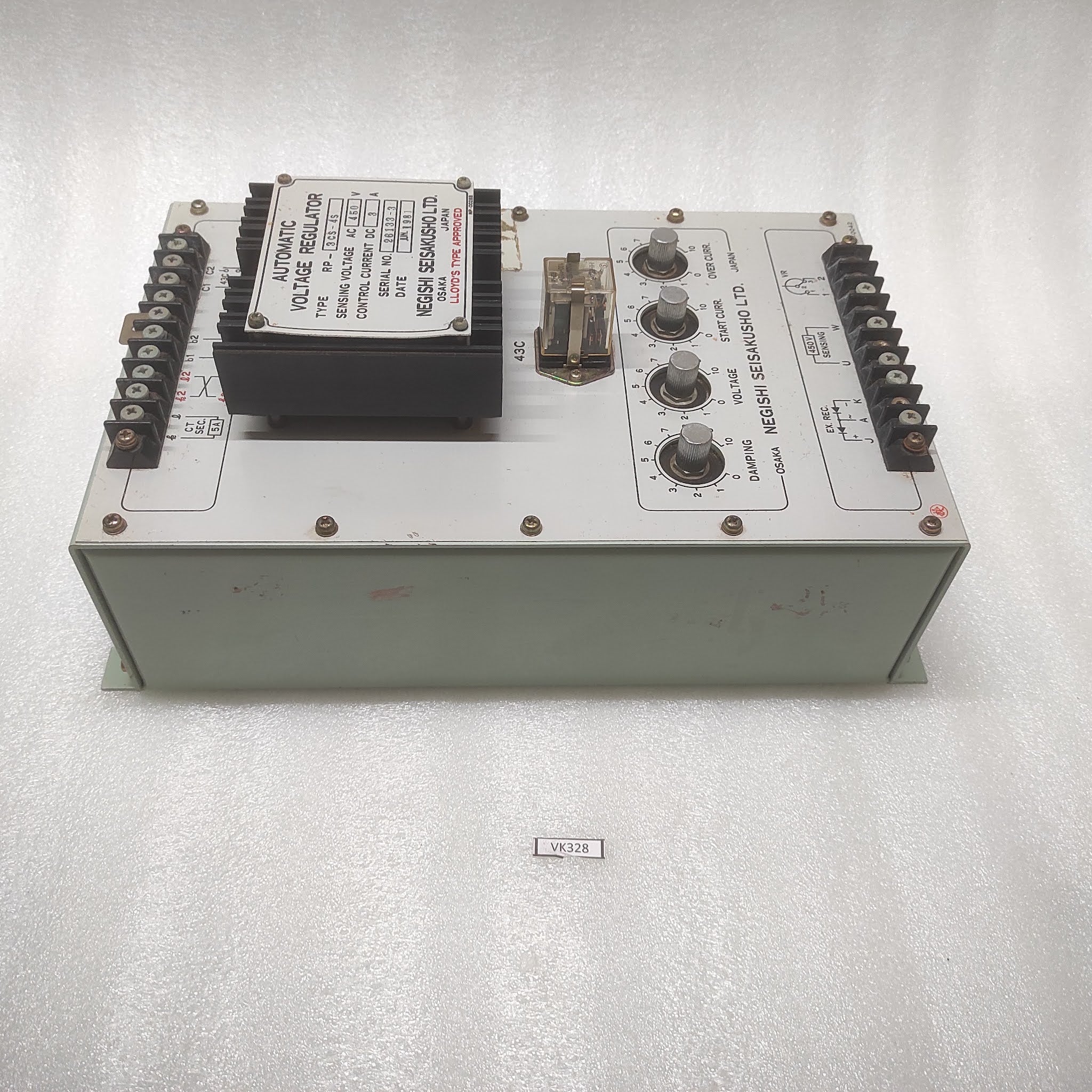 NEGISHI SEISAKUSHO RP-3CS-4S AUTOMATIC VOLTAGE REGULATOR 450VAC