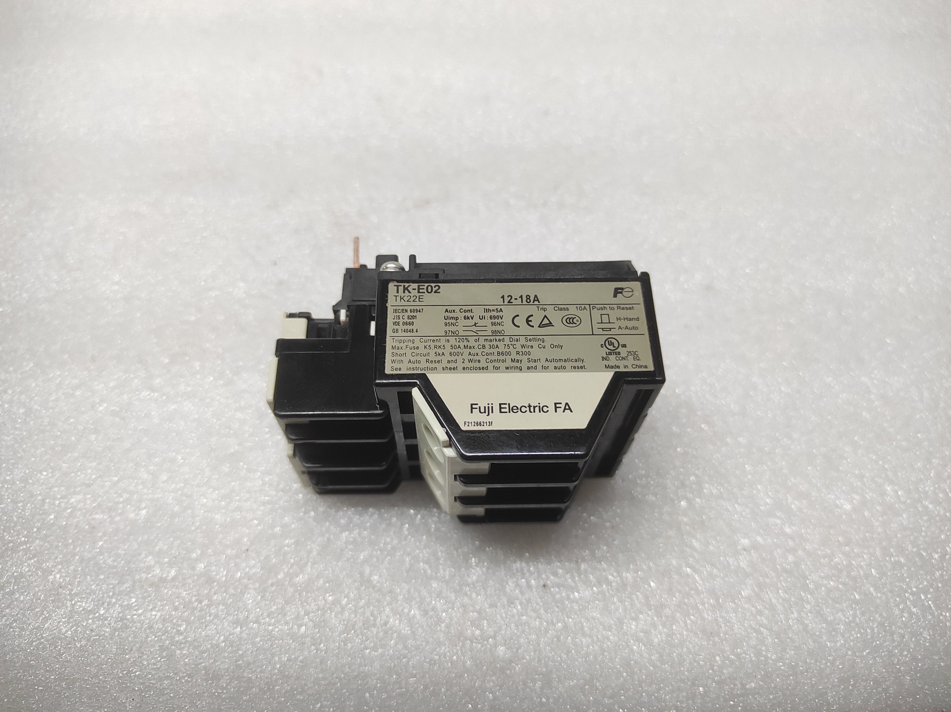 FUJI TK-E02 THERMAL OVERLOAD RELAY 12-18A TK22E