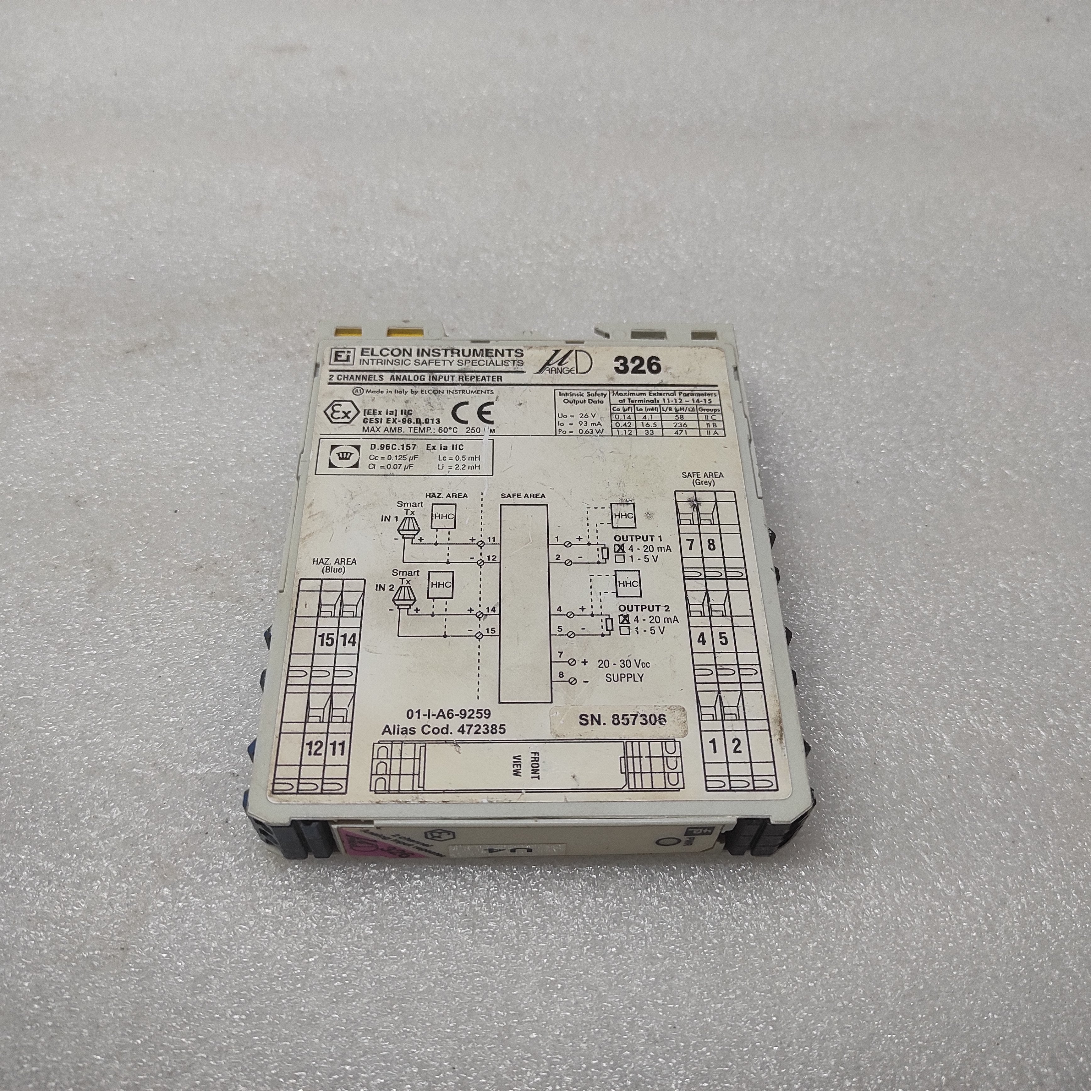 ELCON 326 2-CHANNELS ANALOG INPUT REPEATER 472385