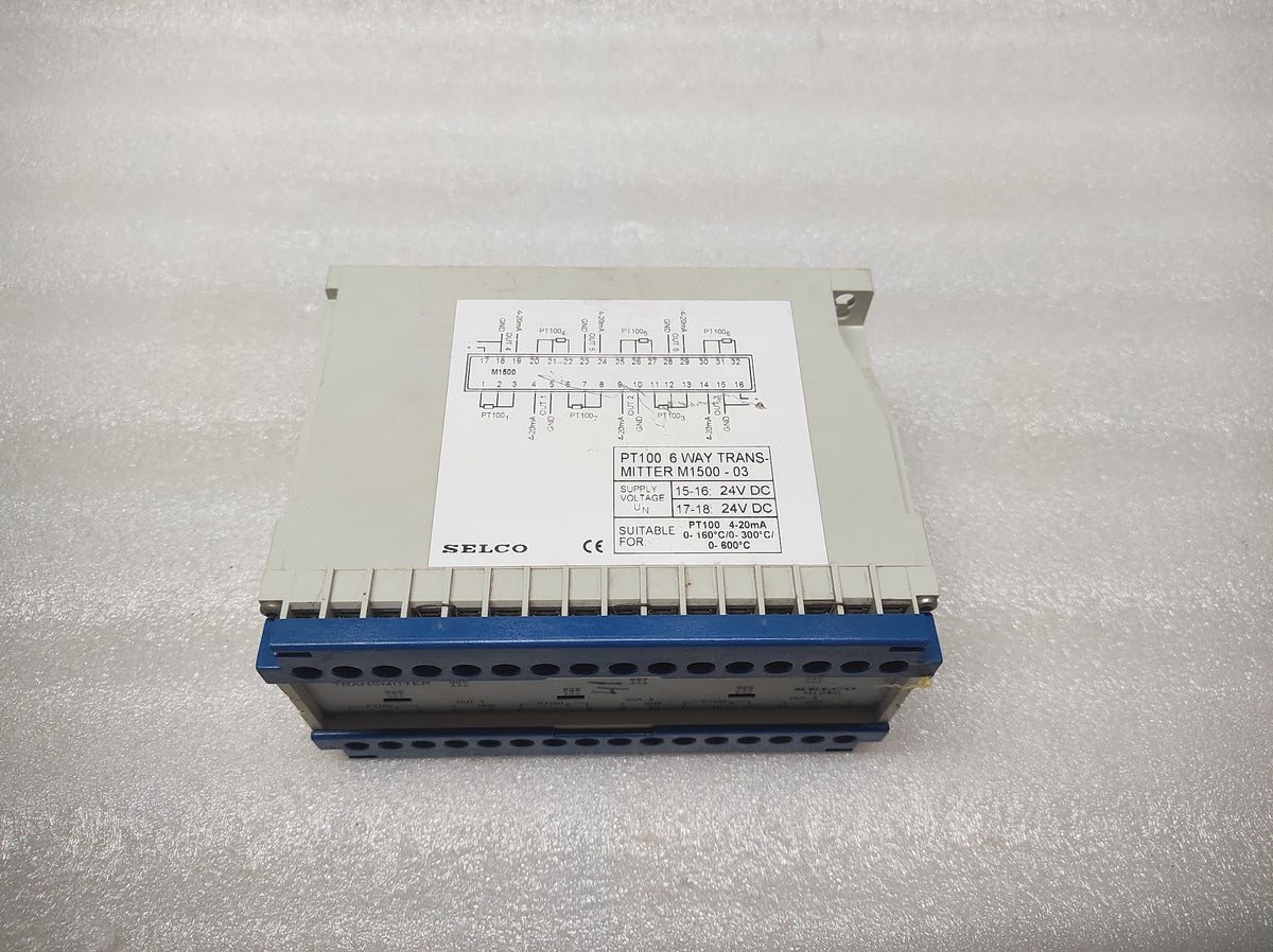 SELCO M1500-03 PT100 6-WAY TRANSMITTER 24V DC