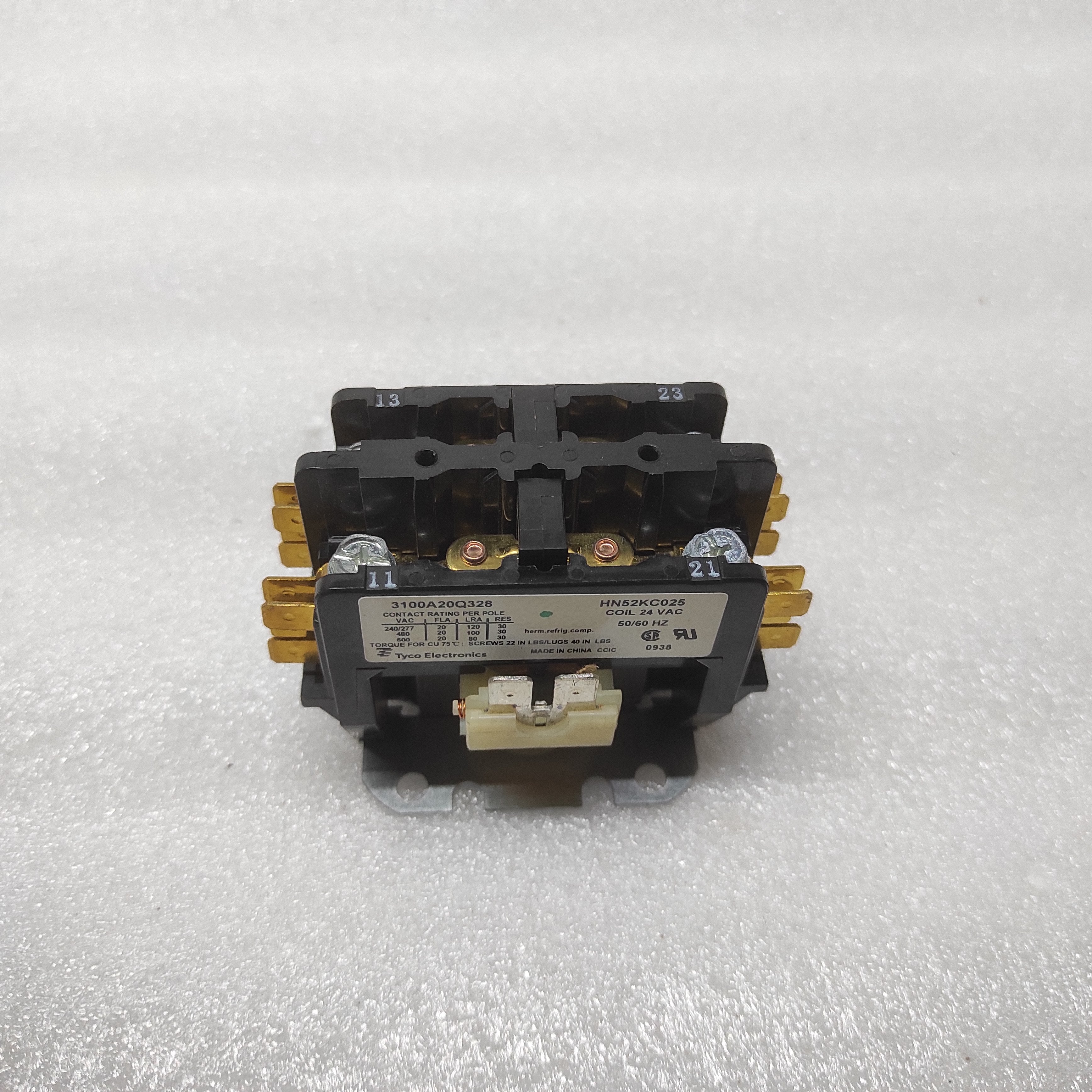 TYCO ELECTRONICS HN52KC025 MAGNETIC CONTACTOR 3100A20Q328 COIL VOLTAGE 24VAC
