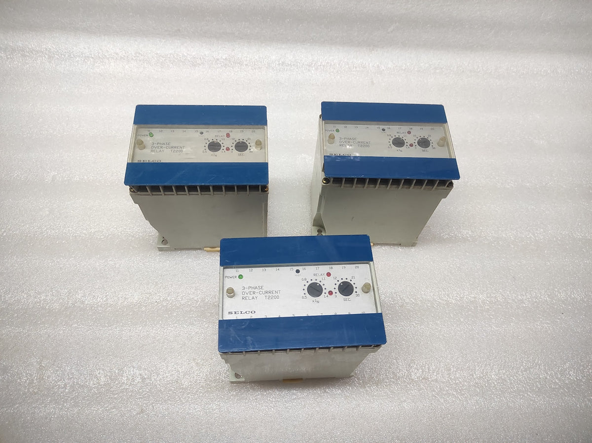 SELCO T2200-18 3-PH OVERCURRENT RELAY 100-110VAC