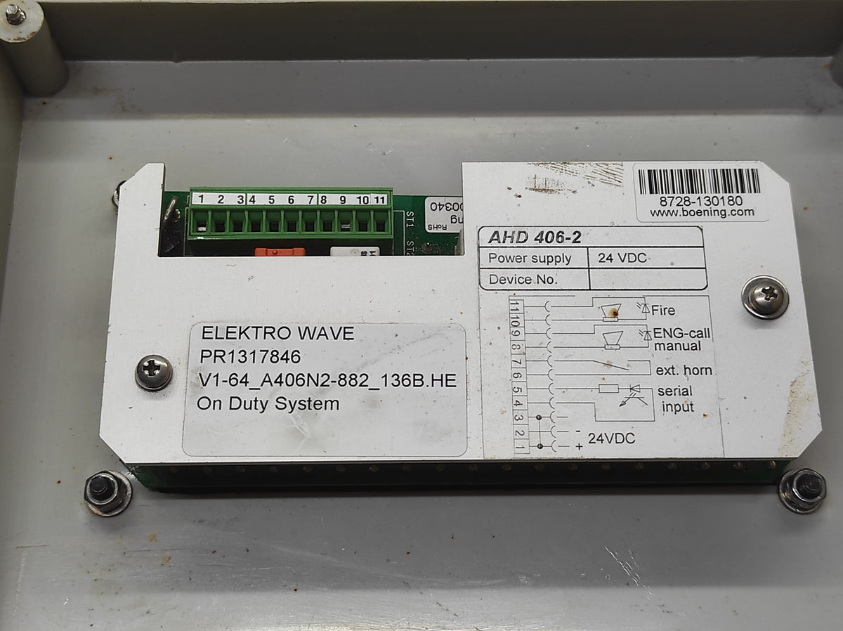 BOENING AHD 406-2 ALARM PANEL 24VDC
