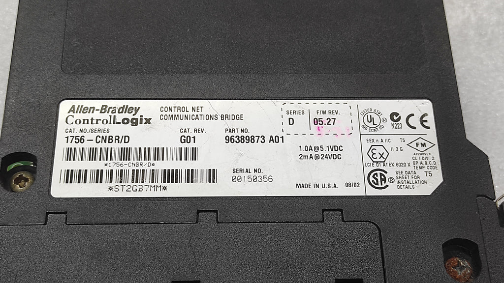 ALLEN BRADLEY 1756-CNBR/D CONTROL NET COMMUNICATION BRIDGE 96389873-A01