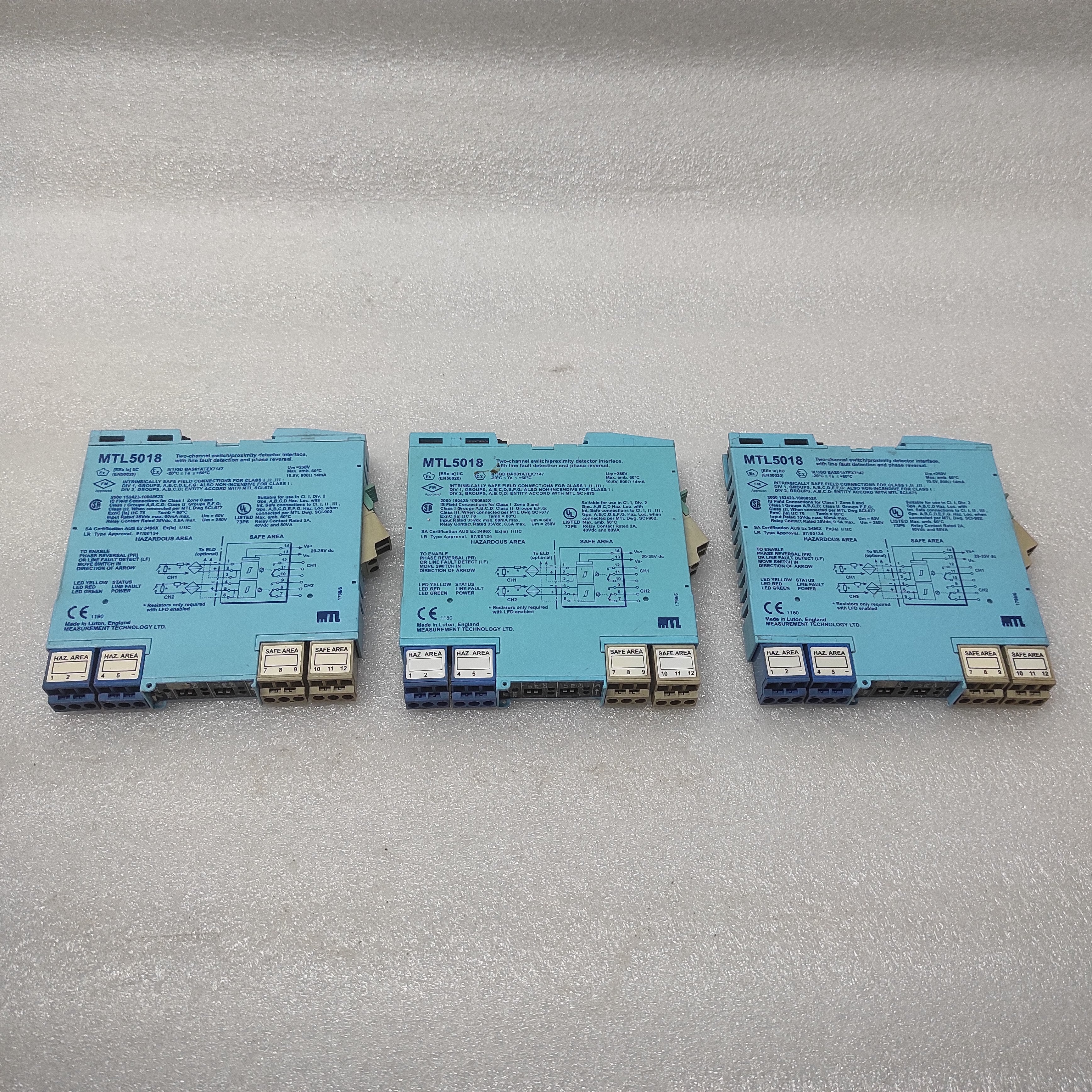 MEASUREMENT TECHNOLOGY MTL5018 2-CH SWITCH PROXIMITY DETECTOR INTERFACE MTL 5018