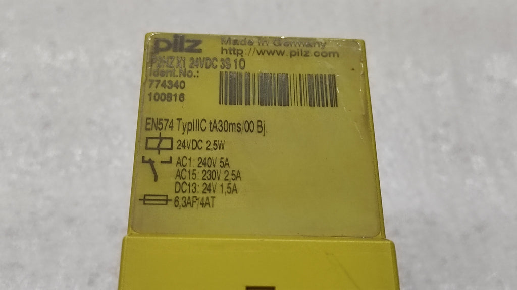 PILZ P2HZ X1 24VDC 3S 10 SAFETY RELAY 774340 24VDC