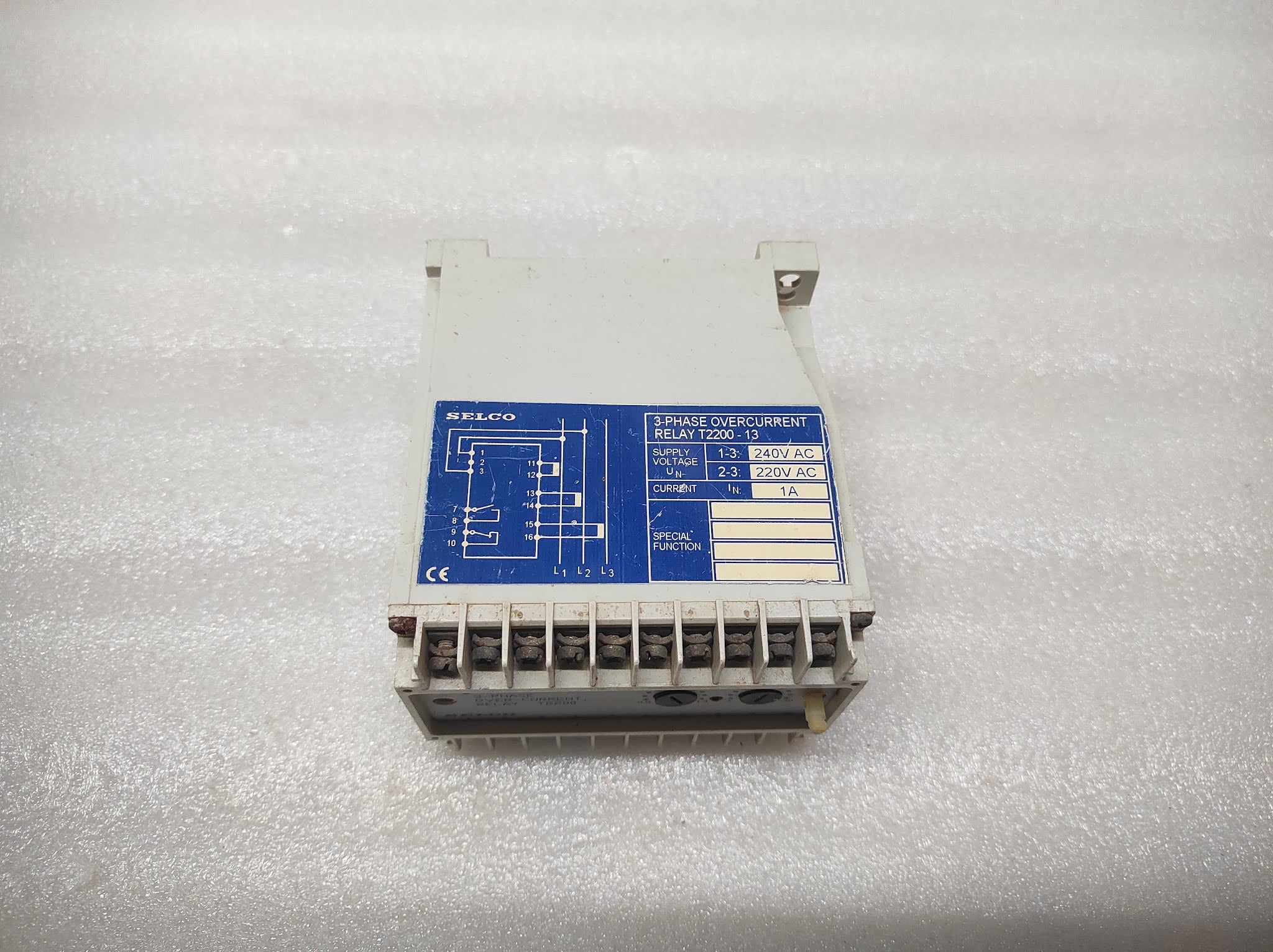 SELCO T2200-13 3-PHASE OVERCURRENT RELAY 240VAC