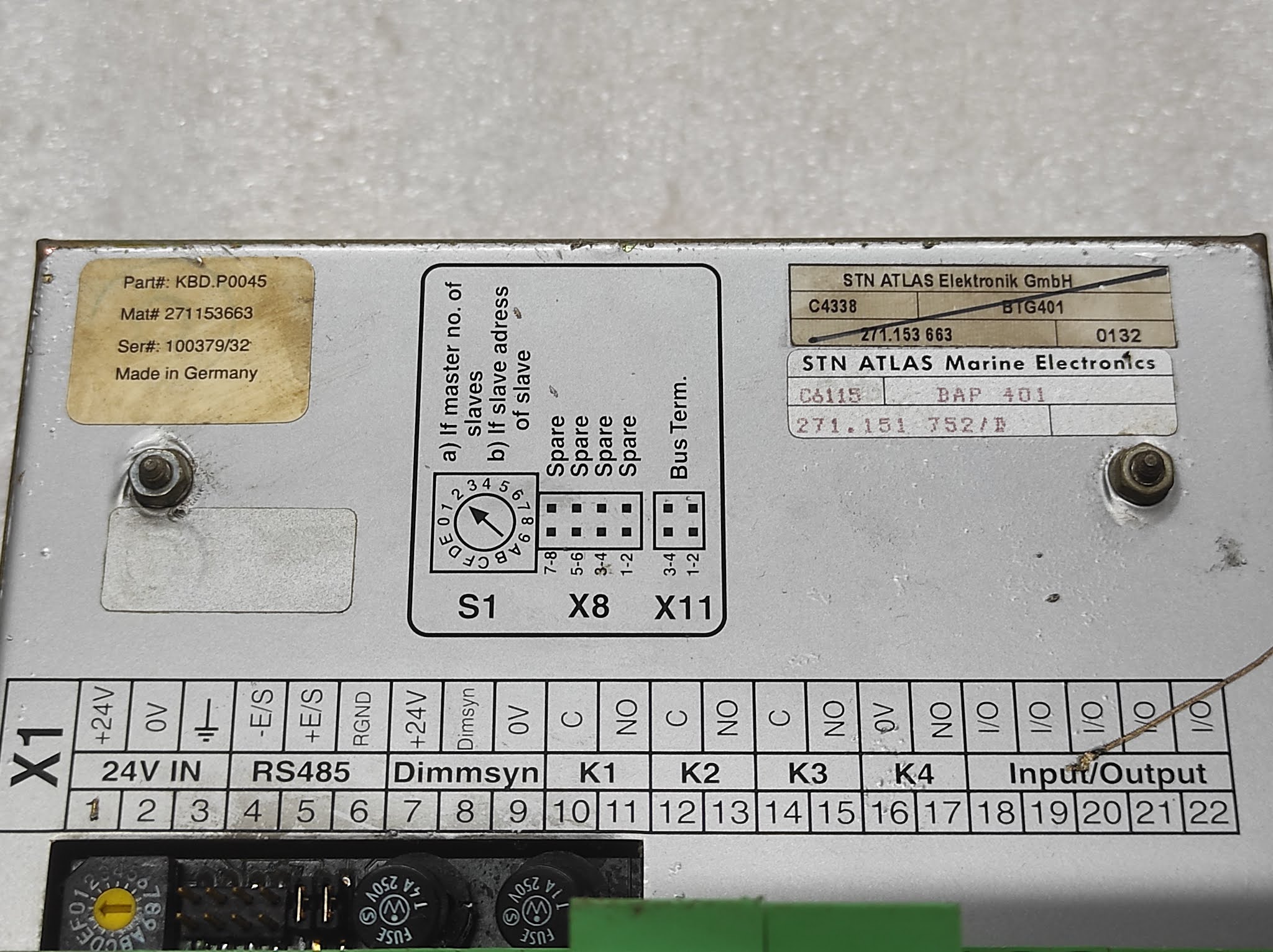 STN ATLAS BTG401 BRIDGE ALARM SYSTEM 271.153 663