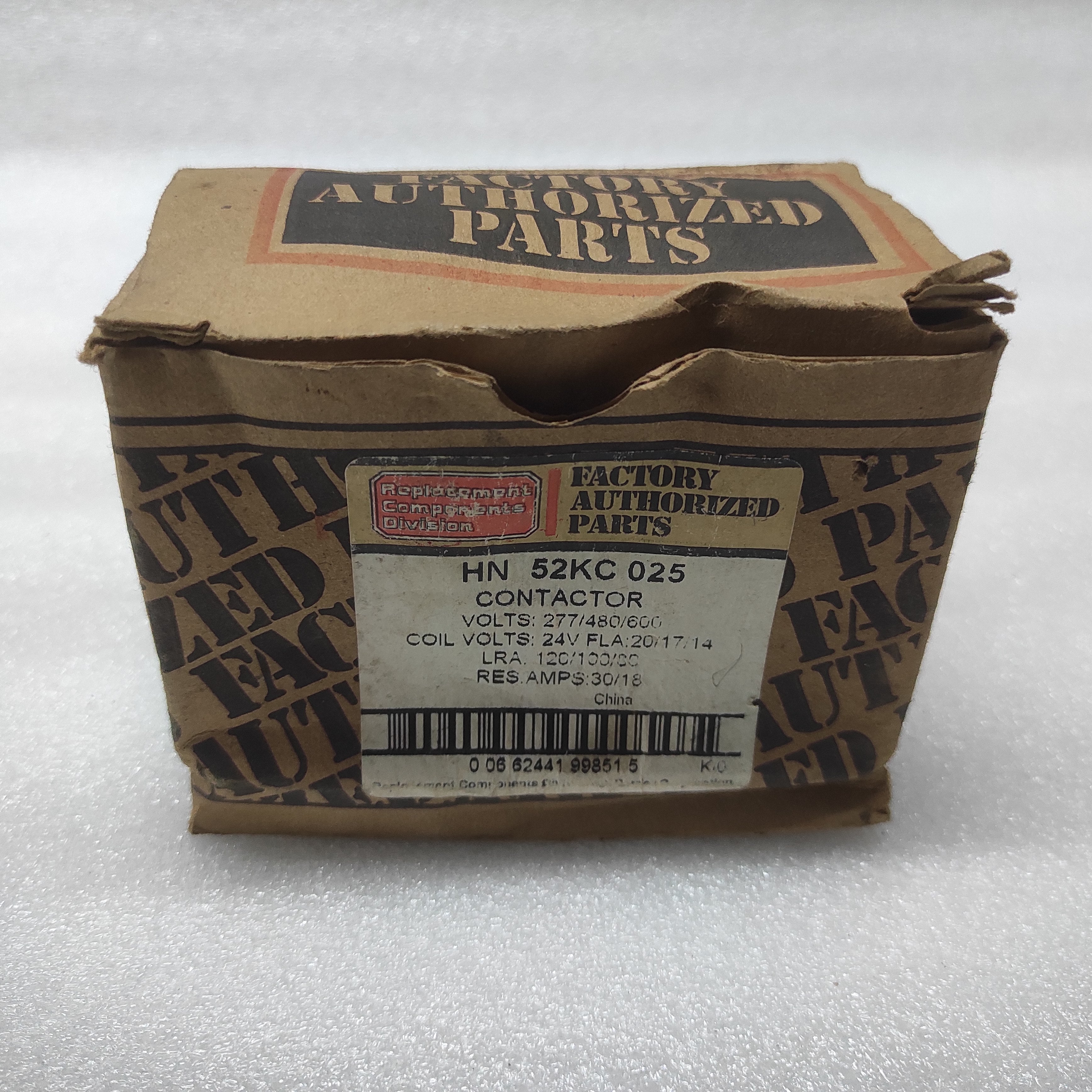 TYCO ELECTRONICS HN52KC025 MAGNETIC CONTACTOR 3100A20Q328 COIL VOLTAGE 24VAC