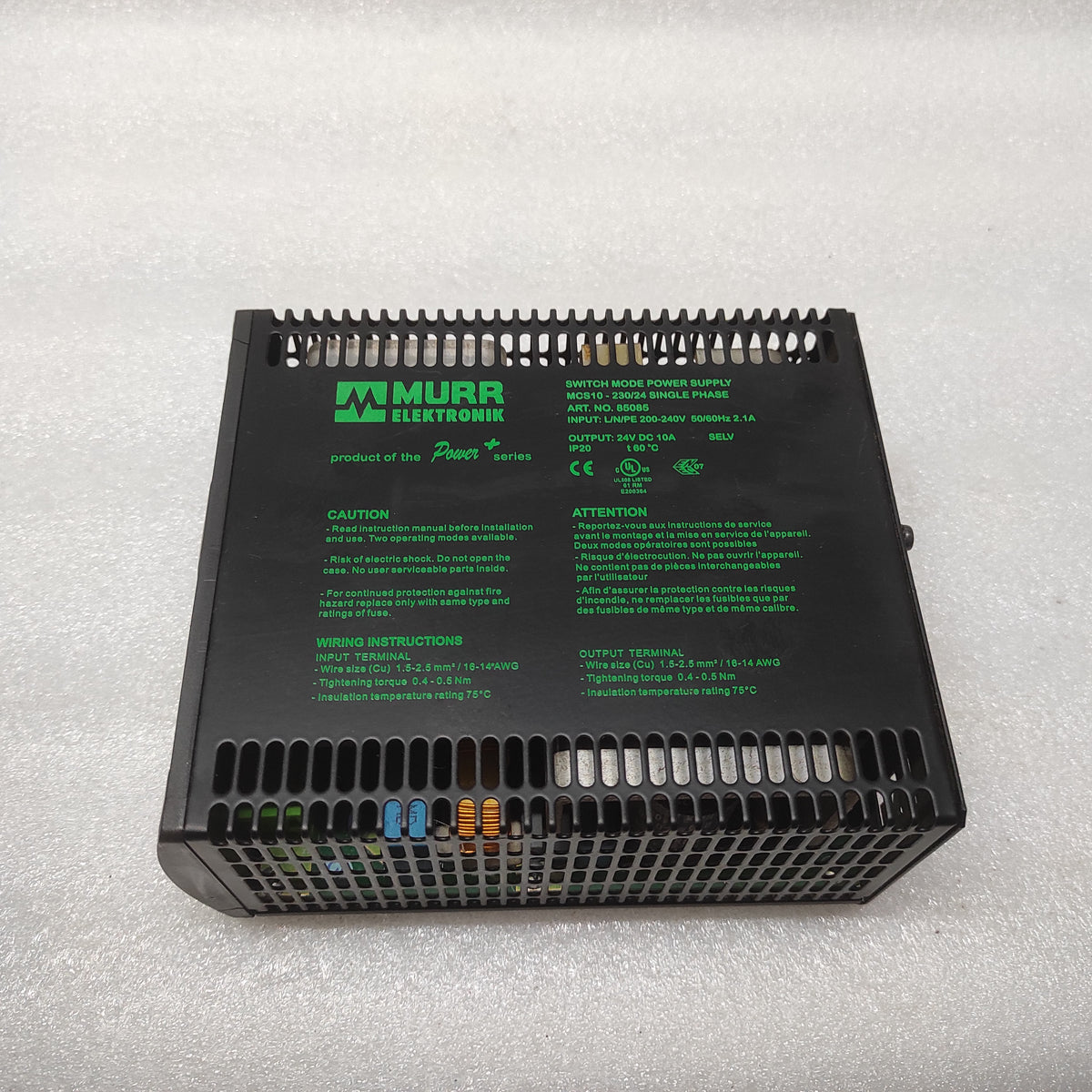 MURR ELEKTRONIK MCS10-230/24  POWER SUPPLY 85085 24VDC 10A