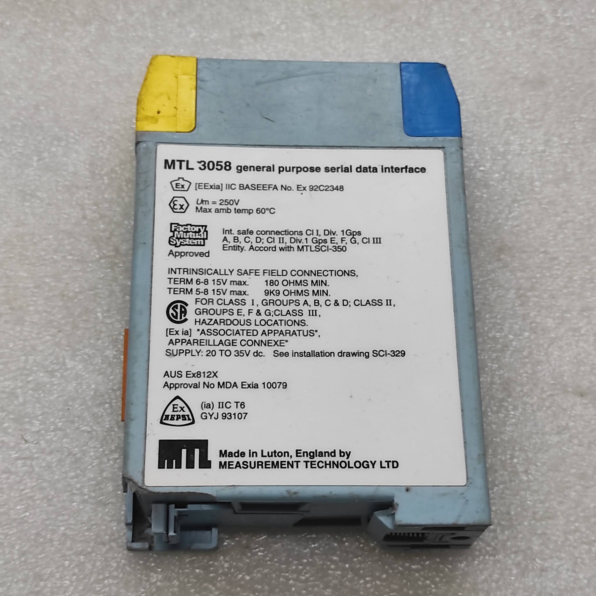 MEASUREMENT TECHNOLOGY MTL2058 DATA INTERFACE