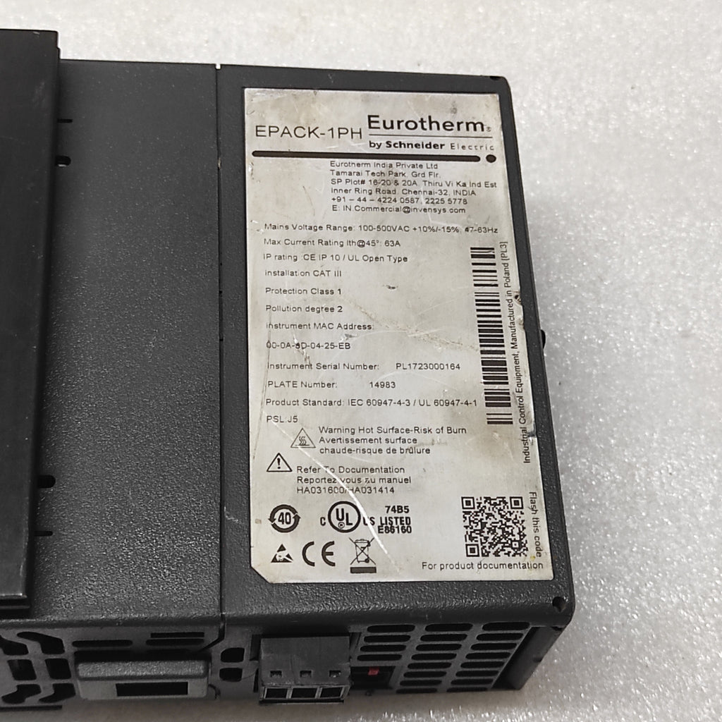 EUROTHERM EPACK-1PH CONTROLLER EPACK-1PH/63A/500V/XXX/V2CL/XXX/XXX/TCP/XXX/XXXXX