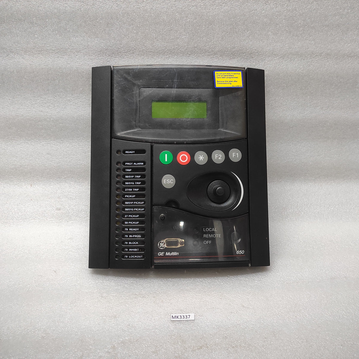 GE MULTILIN 650 BAY CONTROLLER FRONT DISPLAY 189C1337P1R10