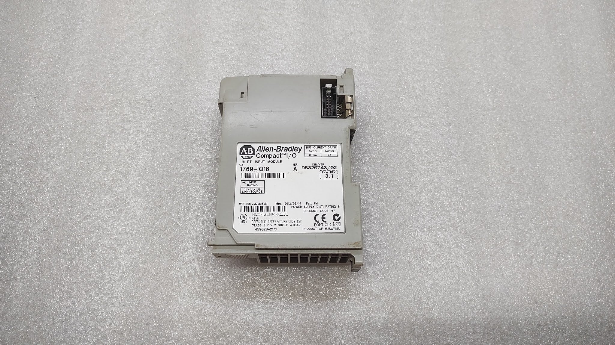 ALLEN BRADLEY CAT 1769-IQ16 COMPACT I/O MODULE