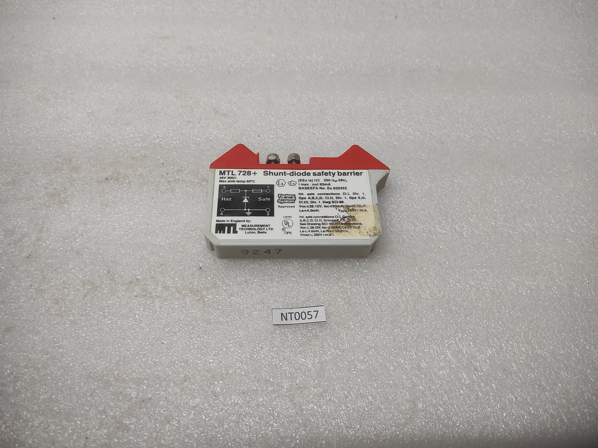 MEASUREMENT TECHNOLOGY MTL 728+ SHUNT DIODE SAFETY BARRIER
