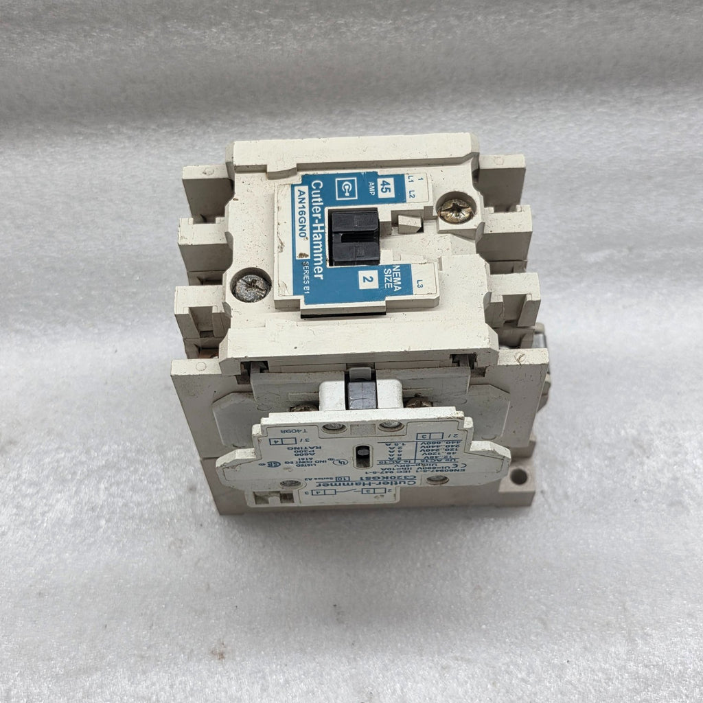 CUTLER HAMMER AN16GN0 MAGNETIC CONTACTOR 45A 110-120VAC AUX C320KGS1