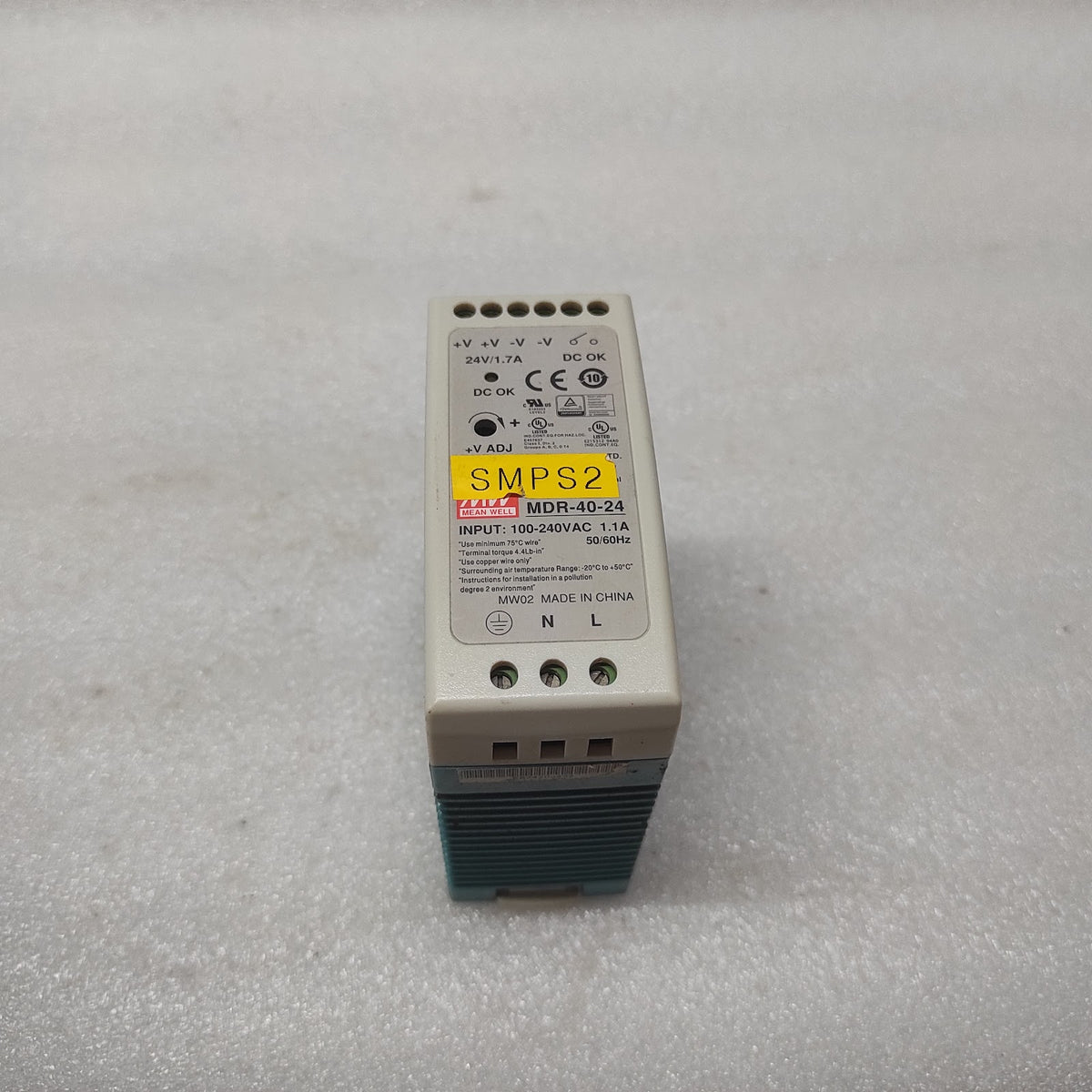 MEAN WELL MDR-40-24 POWER SUPPLY 24VDC 1.7A