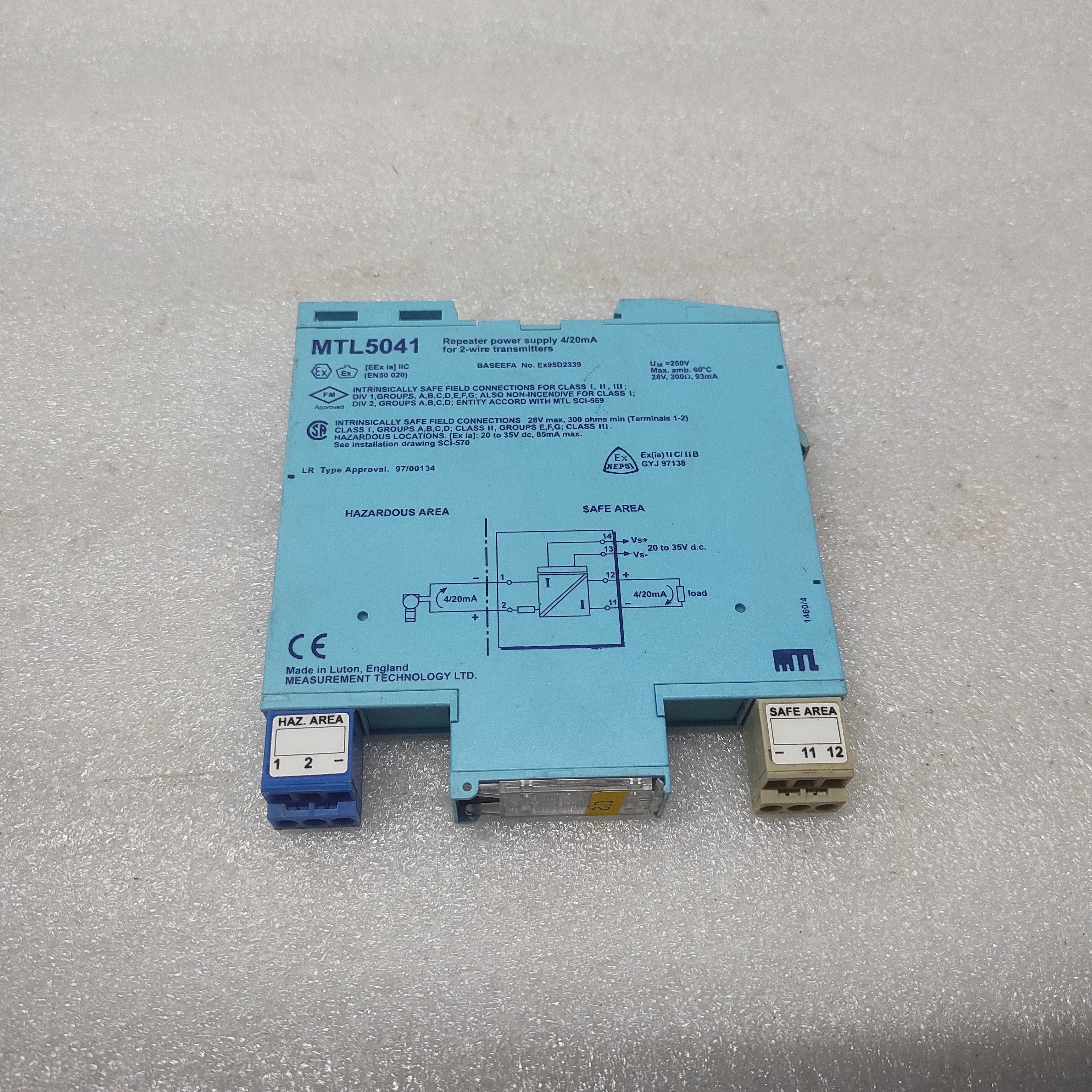 MEASUREMENT TECHNOLOGY MTL5041 REPEATER POWER SUPPLY MTL 5041