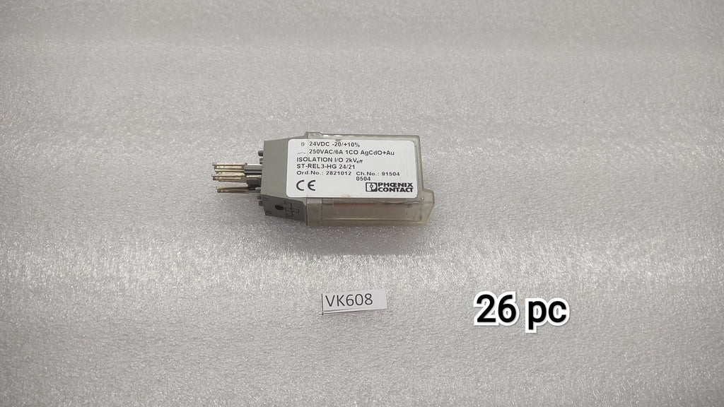 PHOENIX CONTACT ST-REL3-HG 24/21 RELAY CONNECTORS 2821012 24VDC LOT OF 5 UNIT