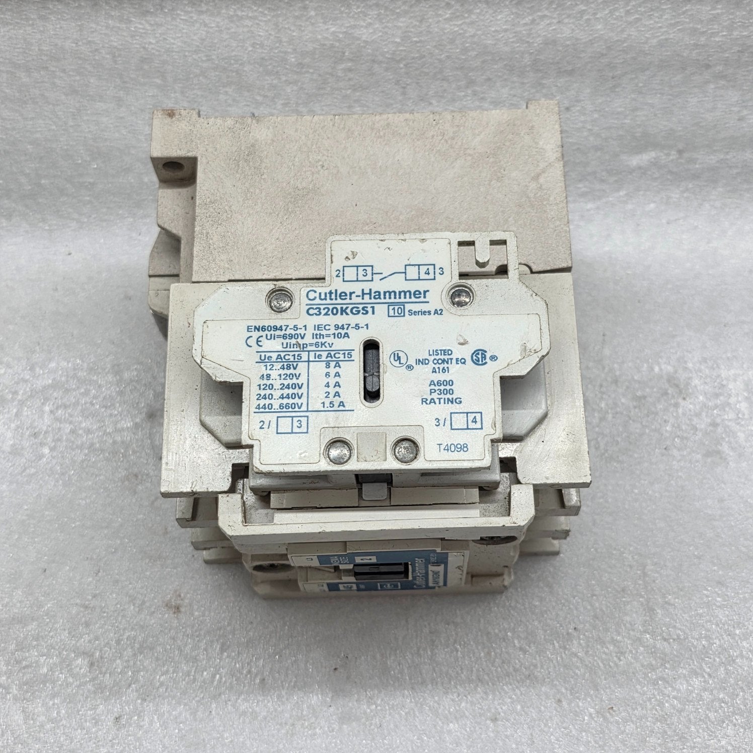 CUTLER HAMMER AN16GN0 MAGNETIC CONTACTOR 45A 110-120VAC AUX C320KGS1