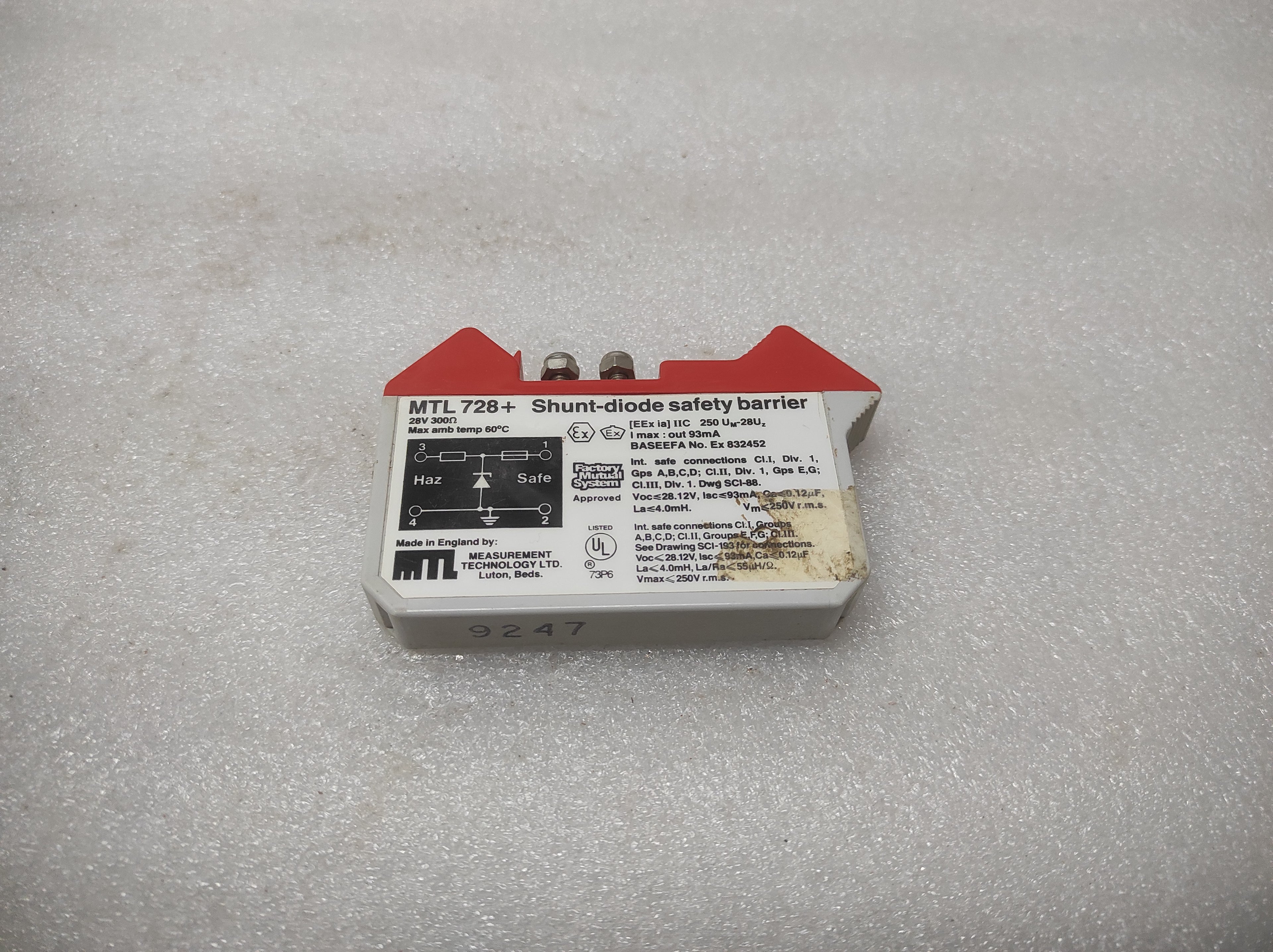 MEASUREMENT TECHNOLOGY MTL 728+ SHUNT DIODE SAFETY BARRIER
