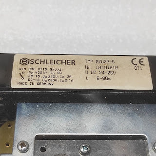 SCHLEICHER MZU23-S TIME RELAY 04101618 24-26VDC 6-60SEC