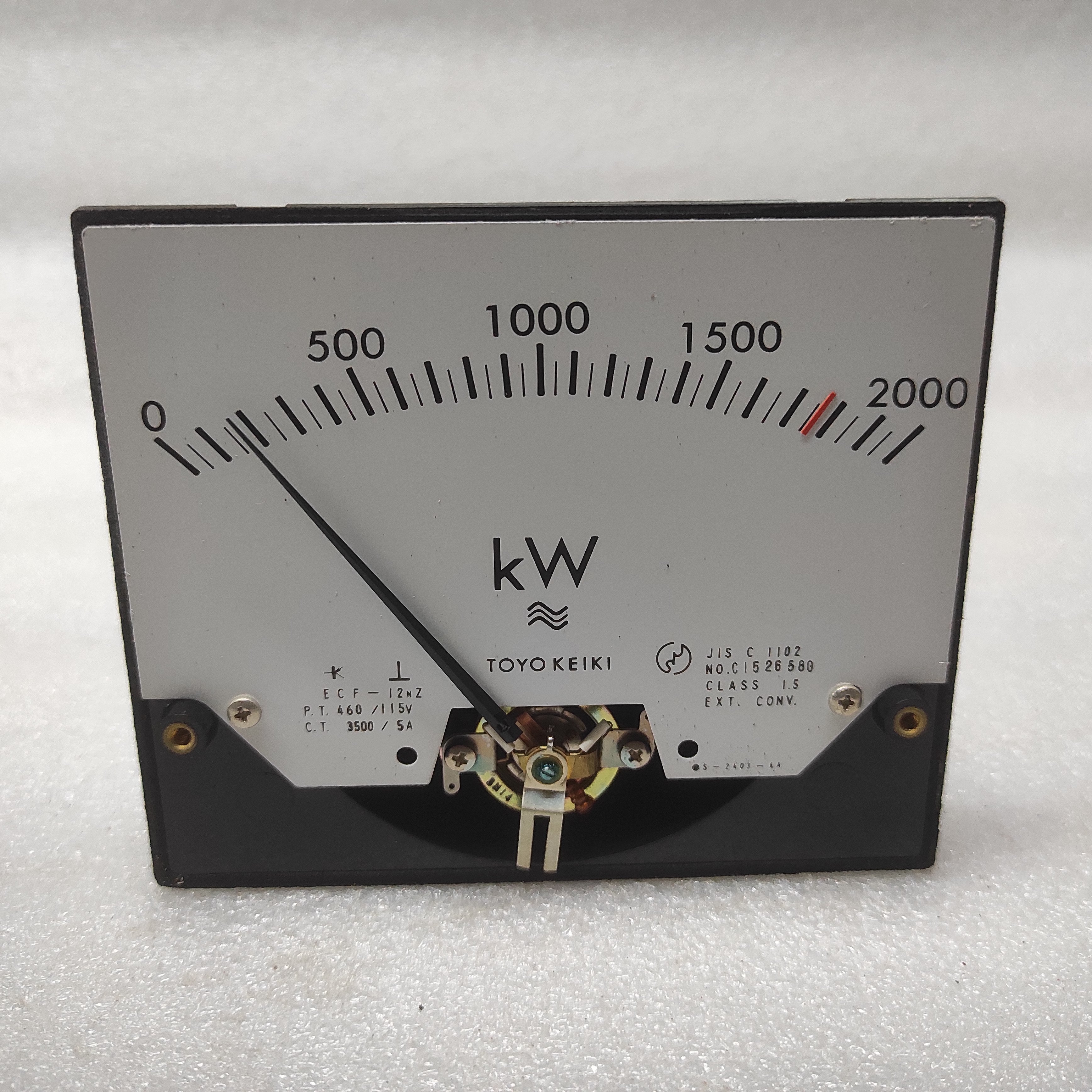 TOYO KEIKI ECF-12NZ KILOWATT METER PT 460/115V CT 3500/5A