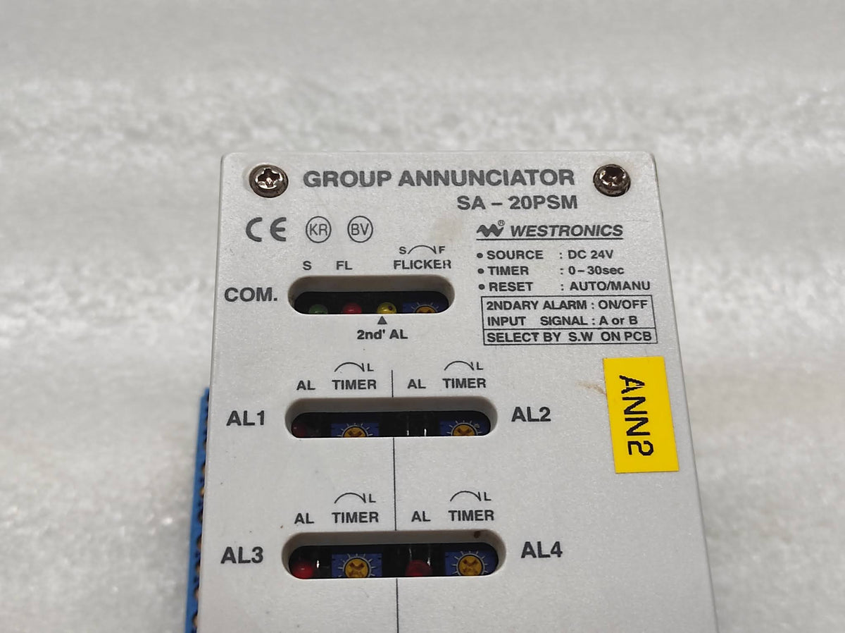 WESTRONICS SA-20PSM GROUP ANNUNCIATOR 24VDC 0-30SEC