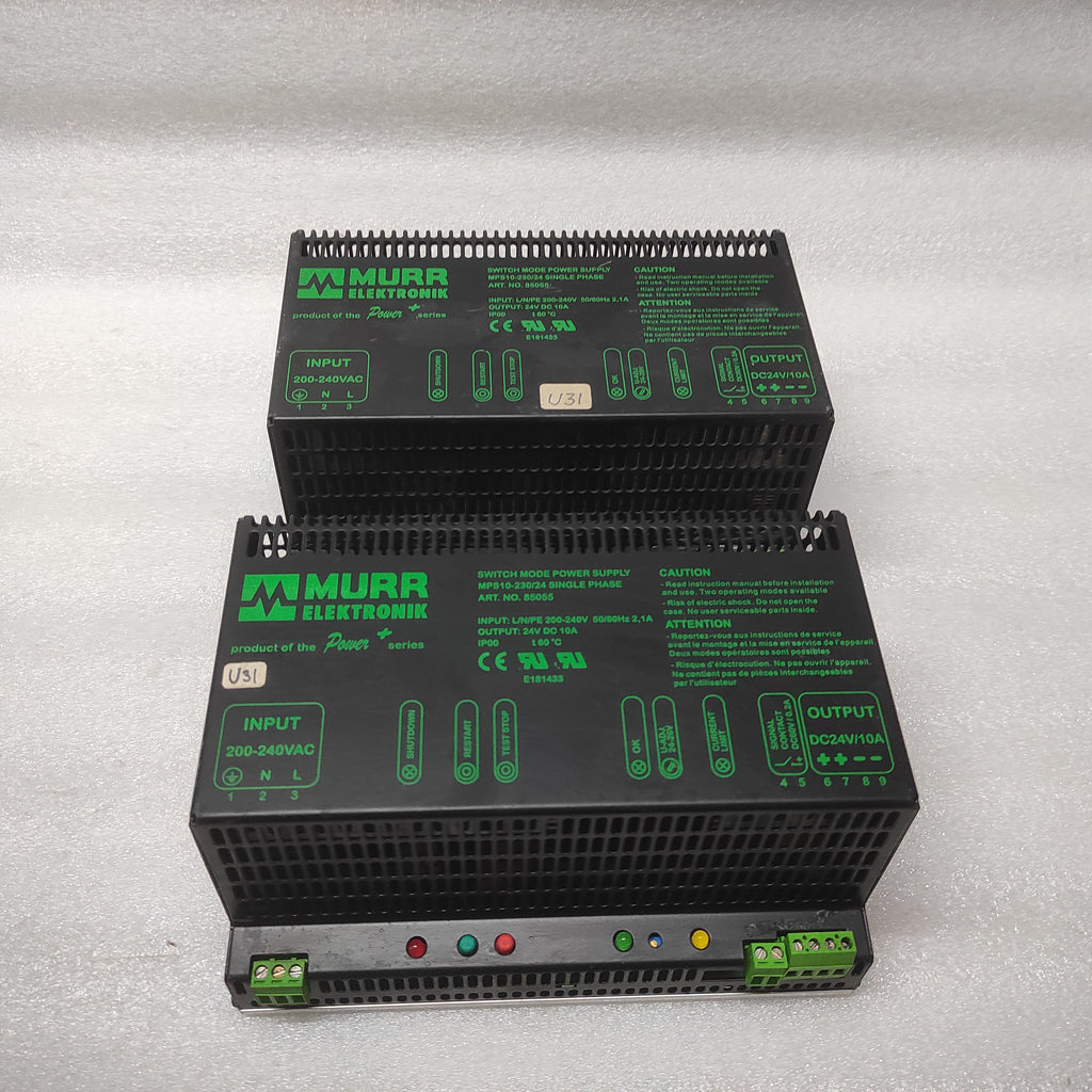 MURR ELEKTRONIK MPS10-230/24 POWER SUPPLY 85055 24VDC 10A