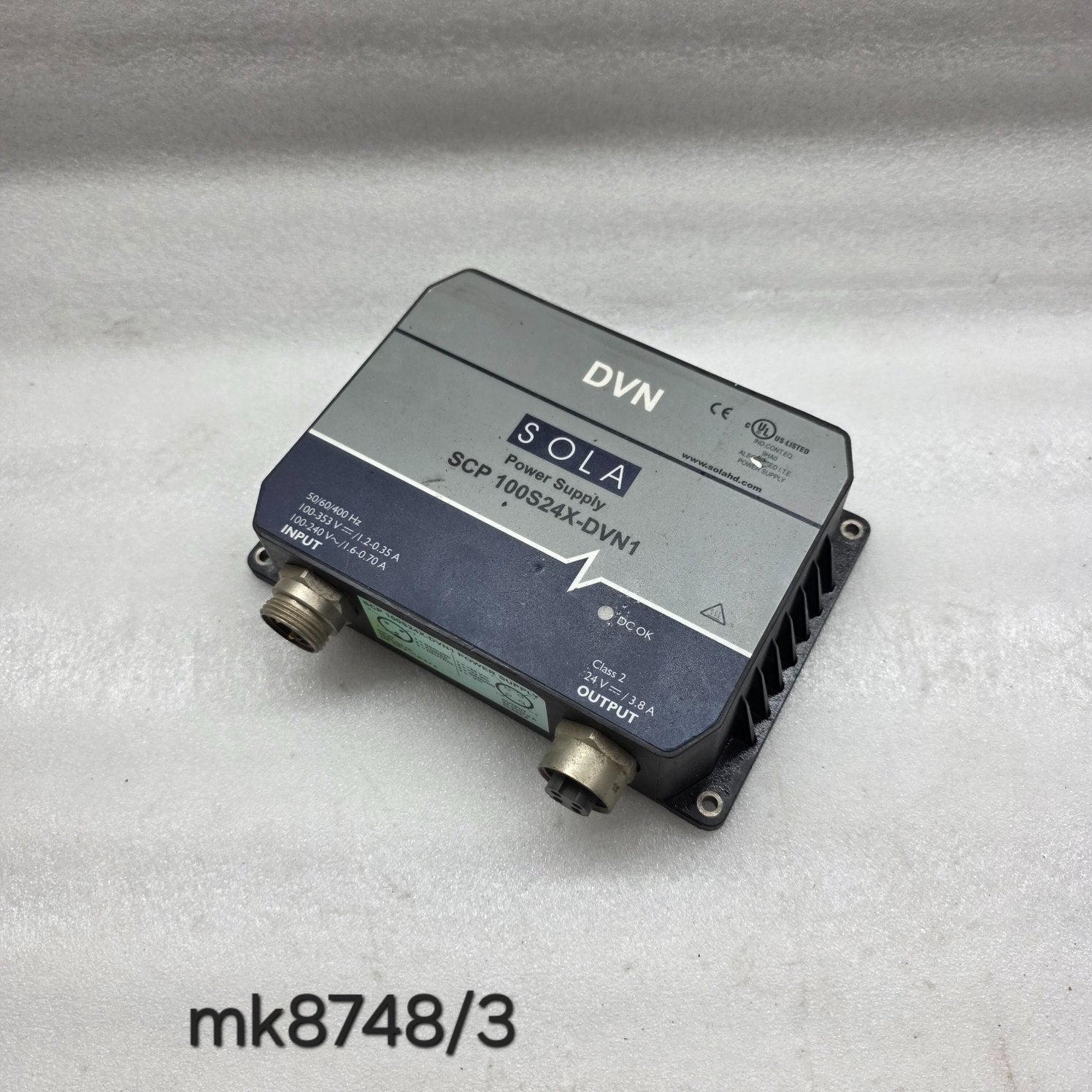 SOLA DVN POWER SUPPLY SCP 100S24X-DVN1 24VDC 3.8A