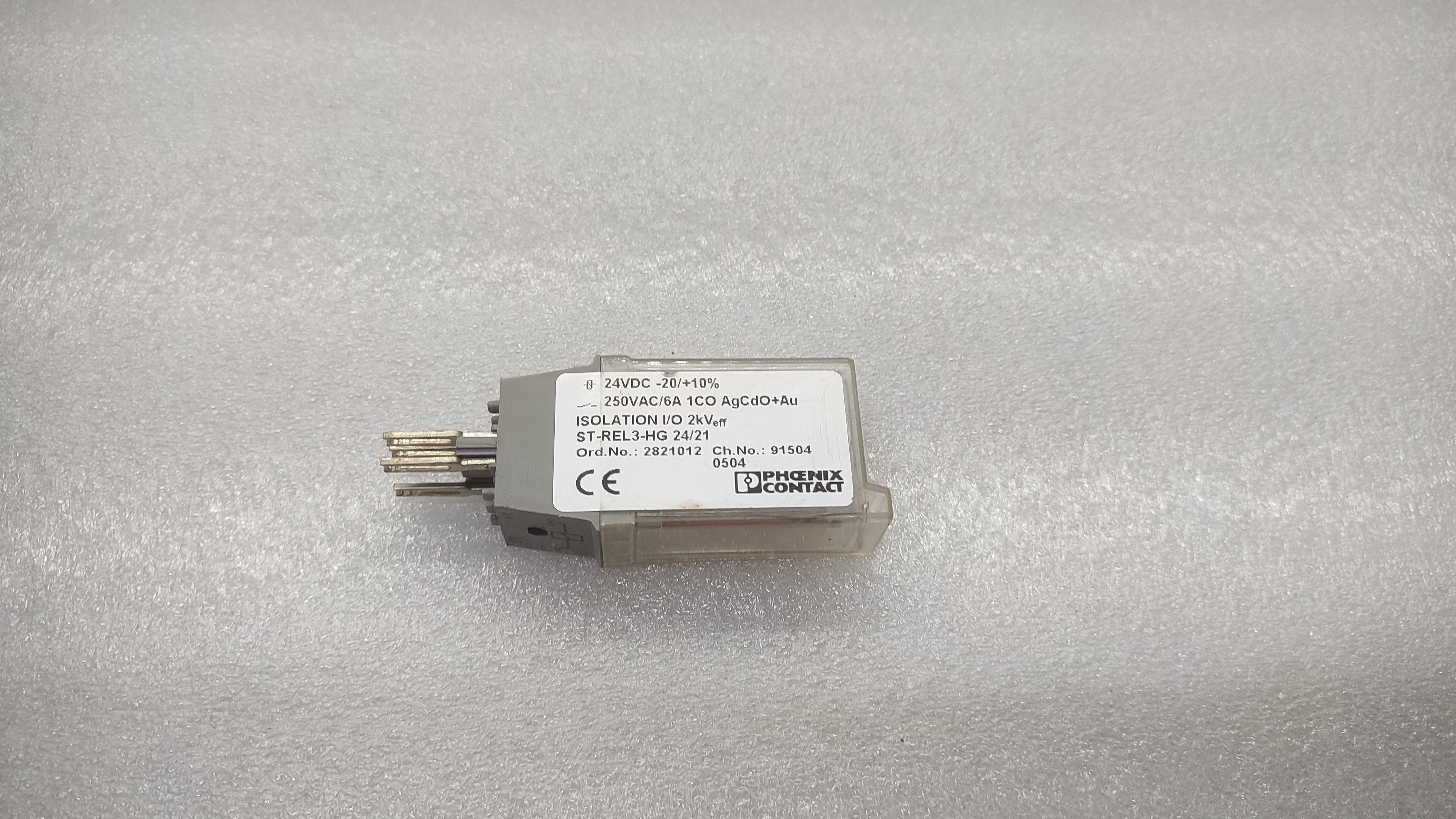 PHOENIX CONTACT ST-REL3-HG 24/21 RELAY CONNECTORS 2821012 24VDC LOT OF 5 UNIT