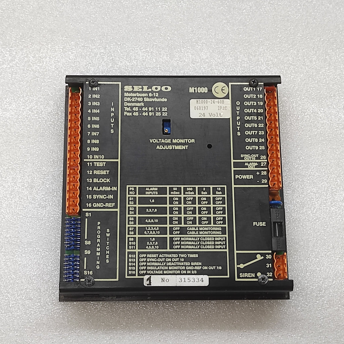 SELCO M1000-24-60B ALARM MONITOR CARLA ESTERLINE AUXITROL 24VDC