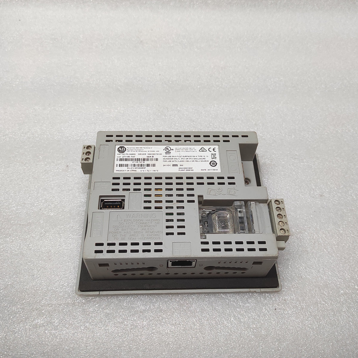 ALLEN BRADLEY PANELVIEW 800 CAT 2711R-T4T 24VDC 4" TERMINAL
