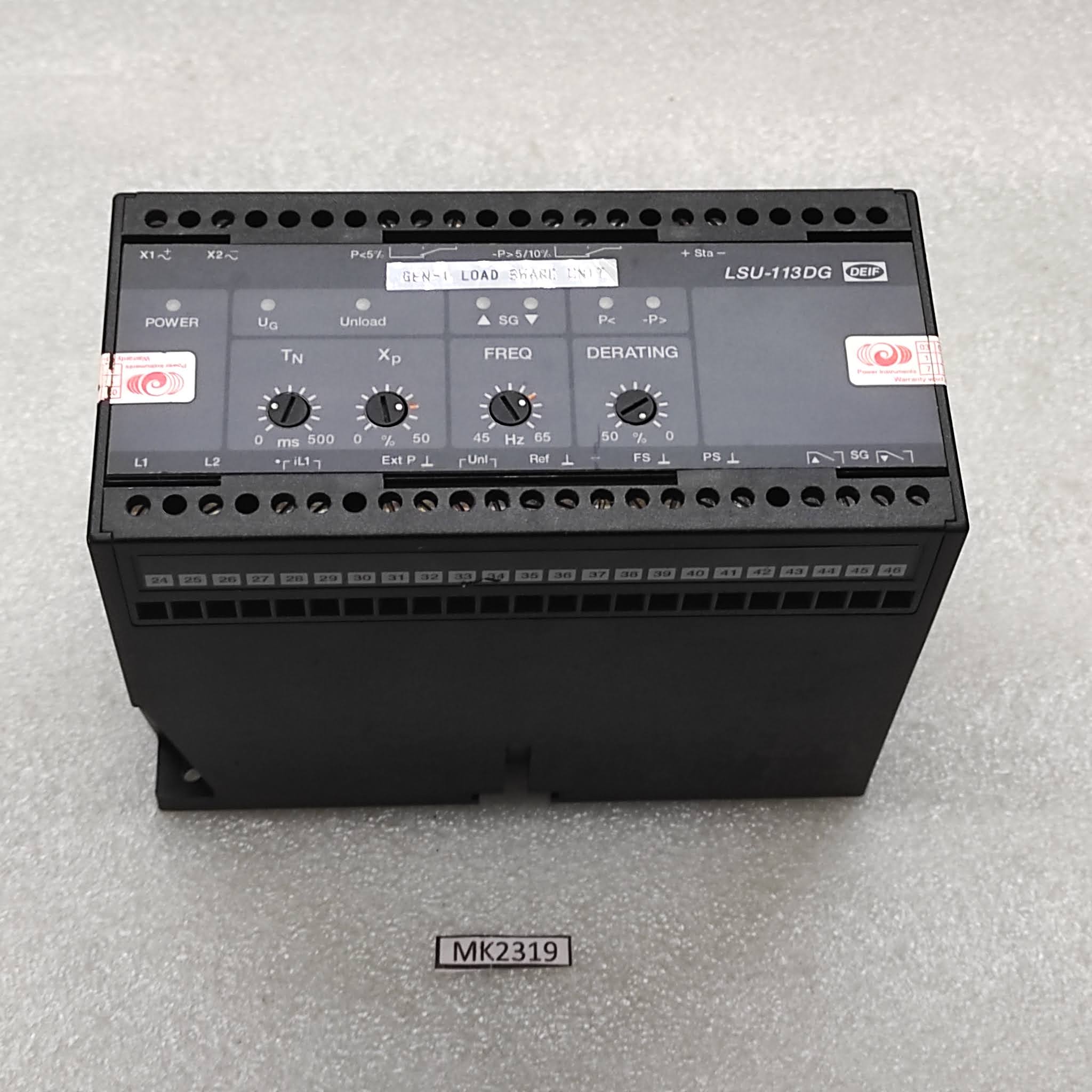 DEIF LSU-113DG LOAD SHARING UNIT 100024030.60 110V