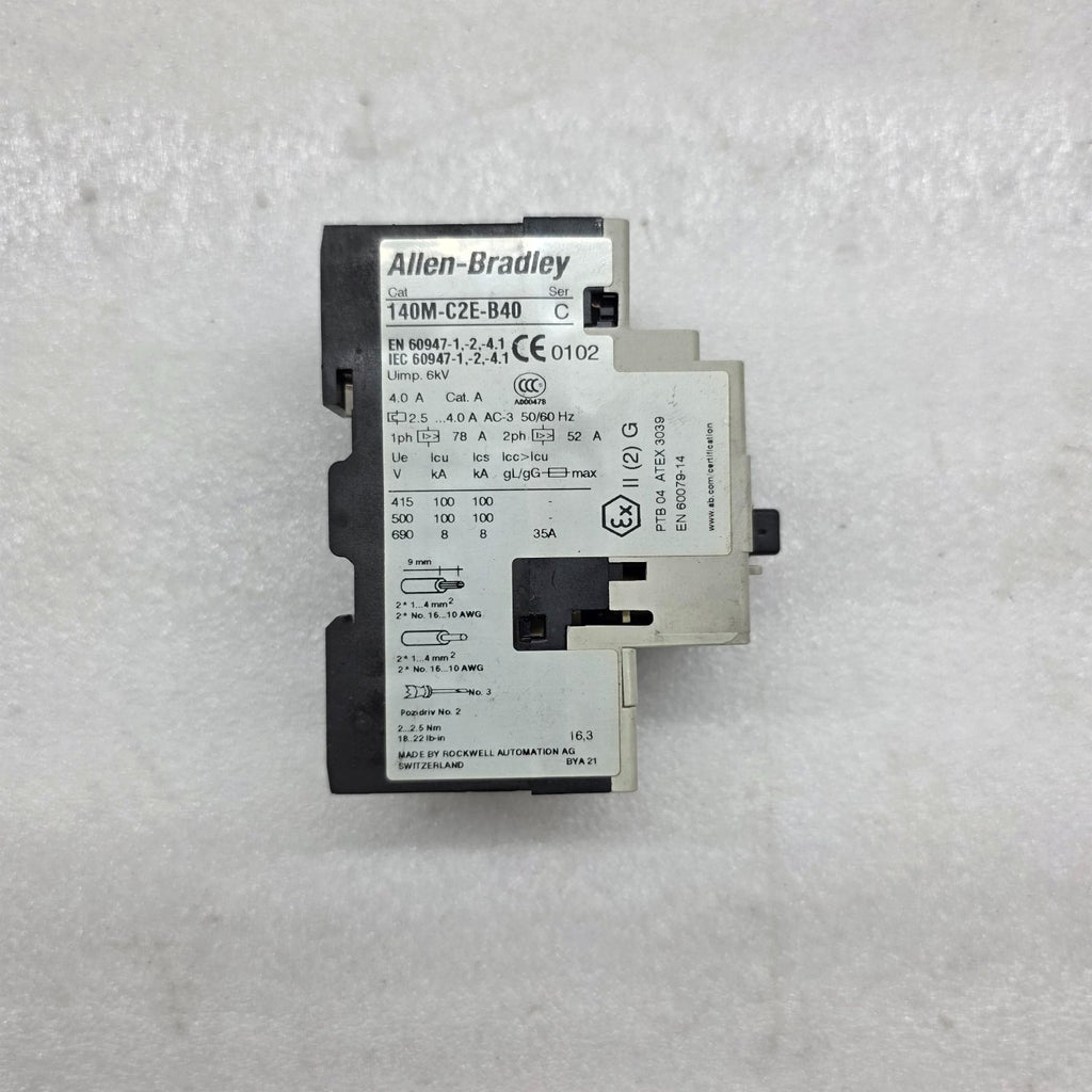ALLEN BRADLEY CAT 140M-C2E-B40 MOTOR PROTECTOR BREAKER 2.5-4.0A