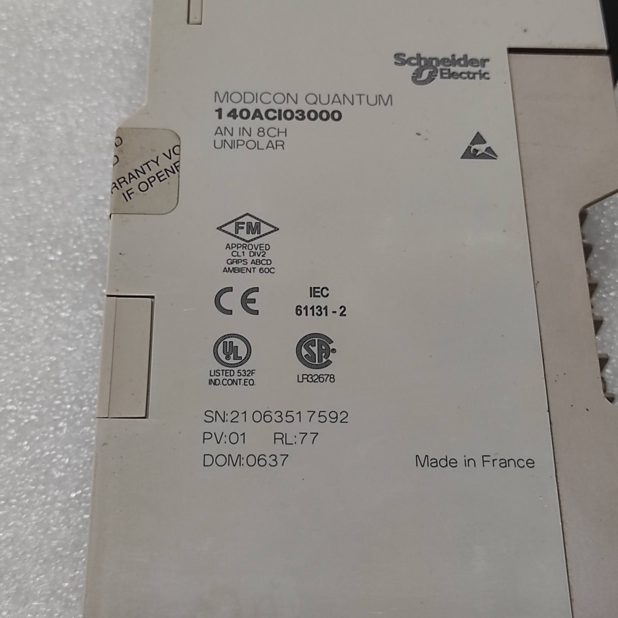 SE 140ACI03000 8-CH ANALOG INPUT MODULE