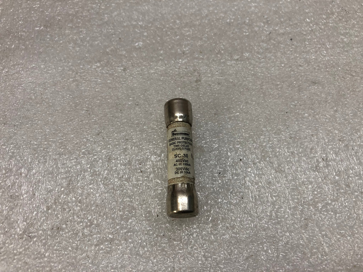 BUSSMANN SC-30 TIME DELAY FUSE 480VAC/300VDC LOT OF 18 UNIT