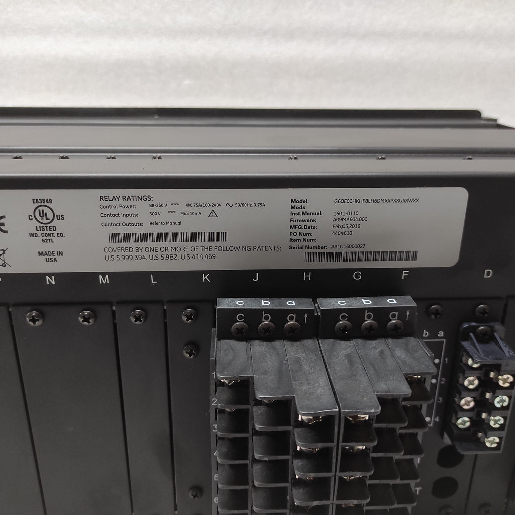 GE MULTILIN G60 G60E00HKHF8LH6DMXXPXXUXXWXX GENERATOR PROTECTION SYSTEM 1601-011