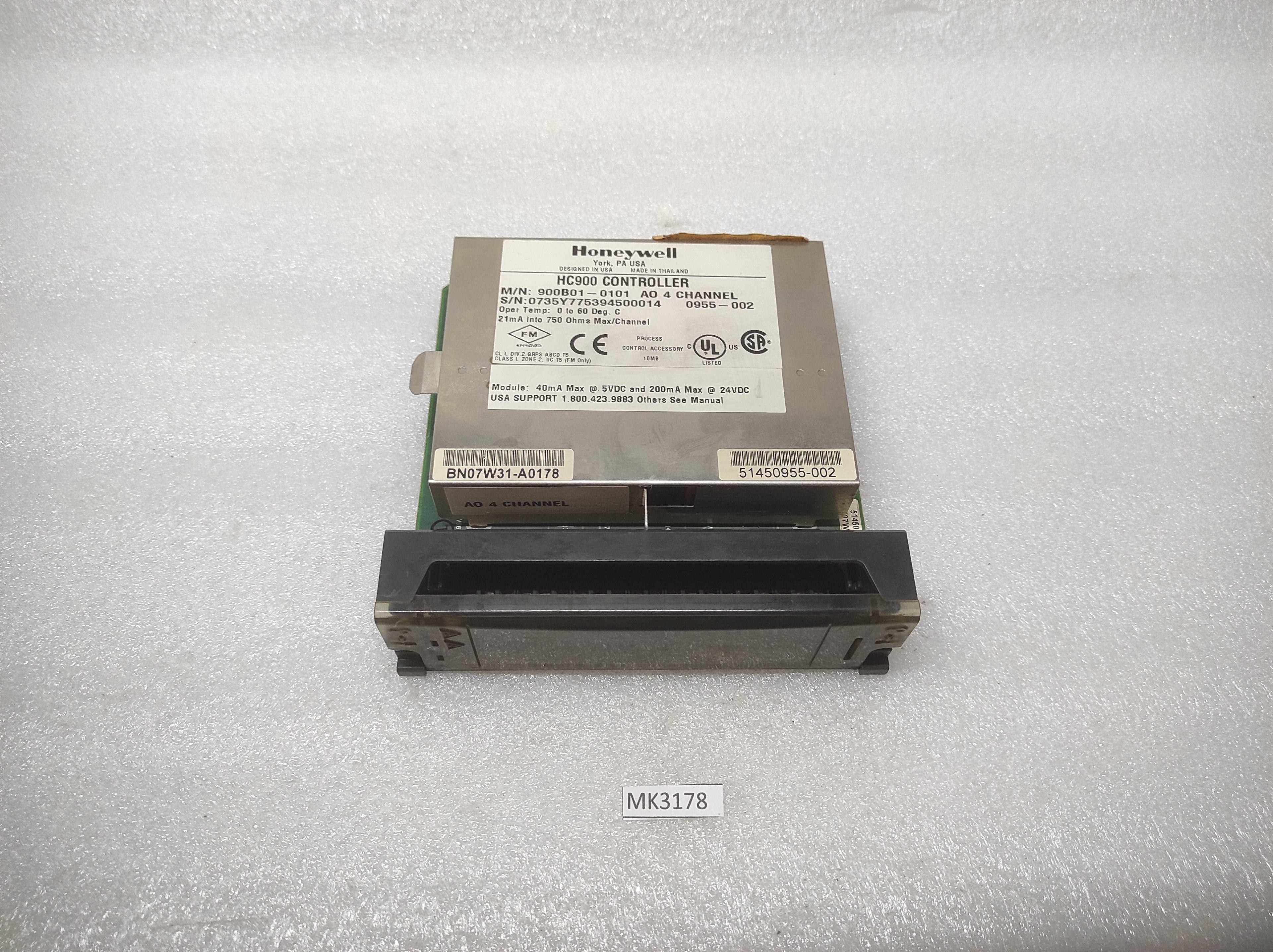 HONEYWELL HC900 CONTROLLER 900B01-0101 ANALOG OUTPUT MODULE