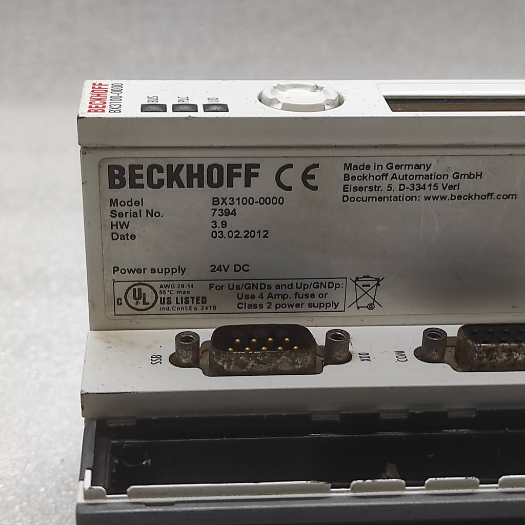 BECKHOFF BX3100-0000 CPU MODULE 24VDC FOR PARTS