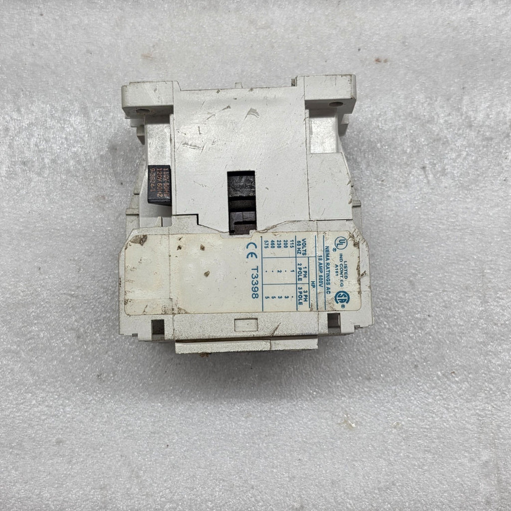 CUTLER HAMMER AN16BN0 MAGNETIC CONTACTOR 18A 110-120V