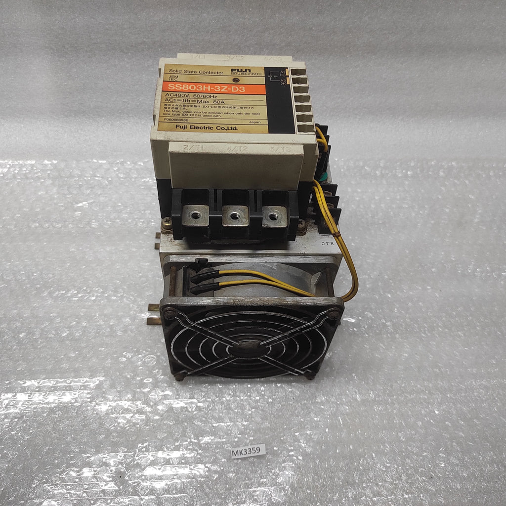 FUJI ELECTRIC SS803H-3Z-D3 SOLID STATE CONTACTOR WITH HEAT SINK SX1-C12-A3