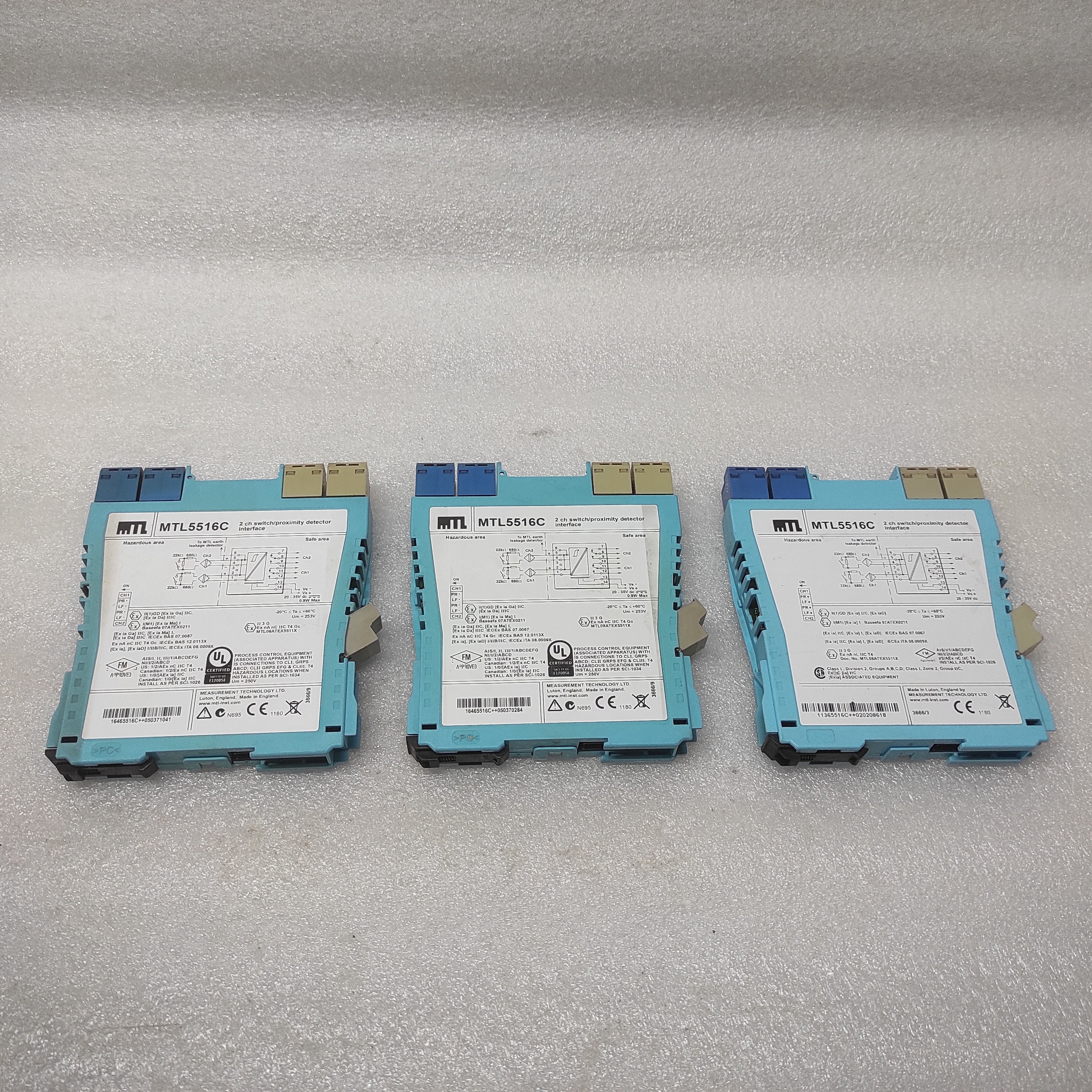 MEASUREMENT TECHNOLOGY MTL 5516C 2-CH SWITCH PROXIMITY DETECTOR INTERFACE MTL551