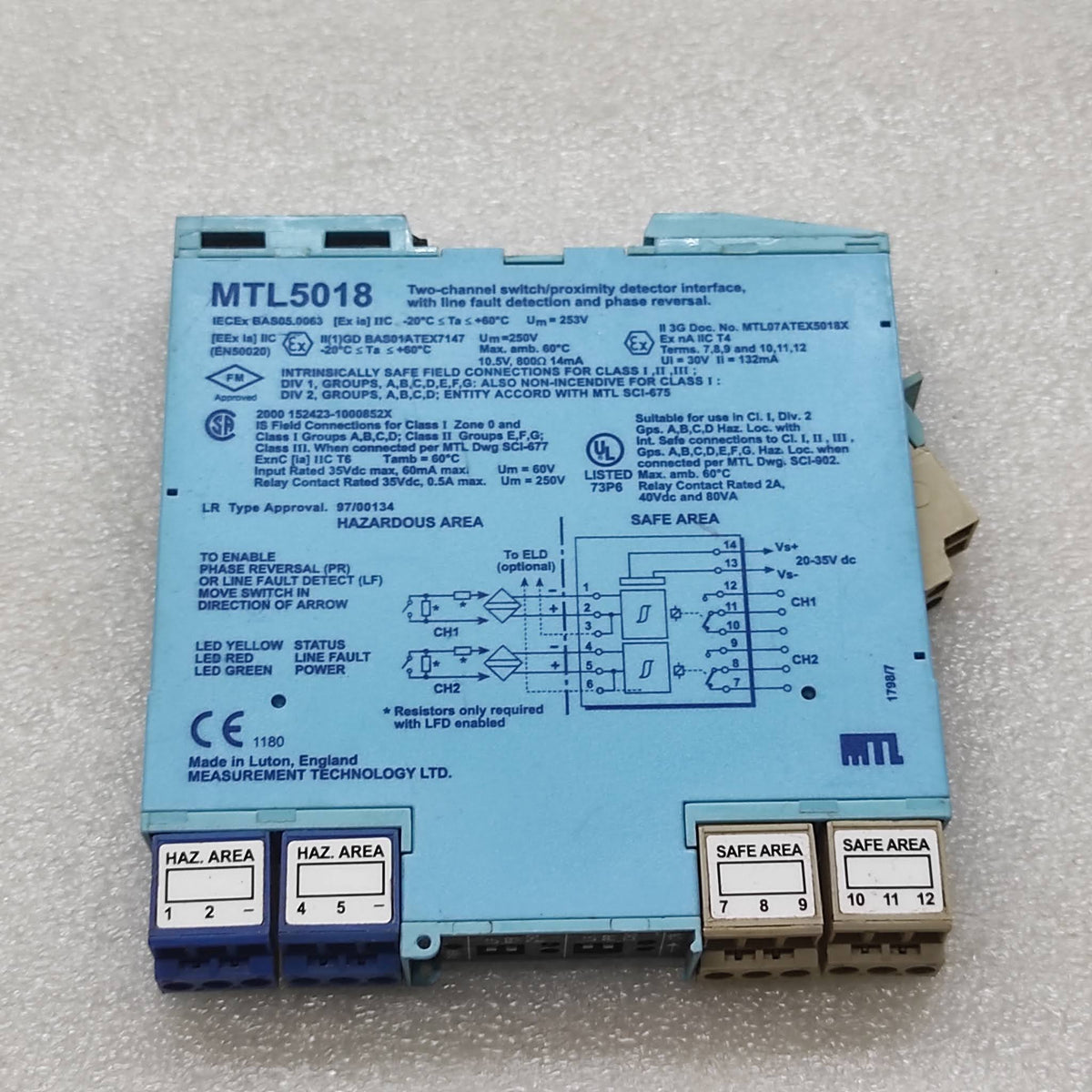 MEASUREMENT TECHNOLOGY MTL 5018 SWITCH PROXIMITY DETECTOR