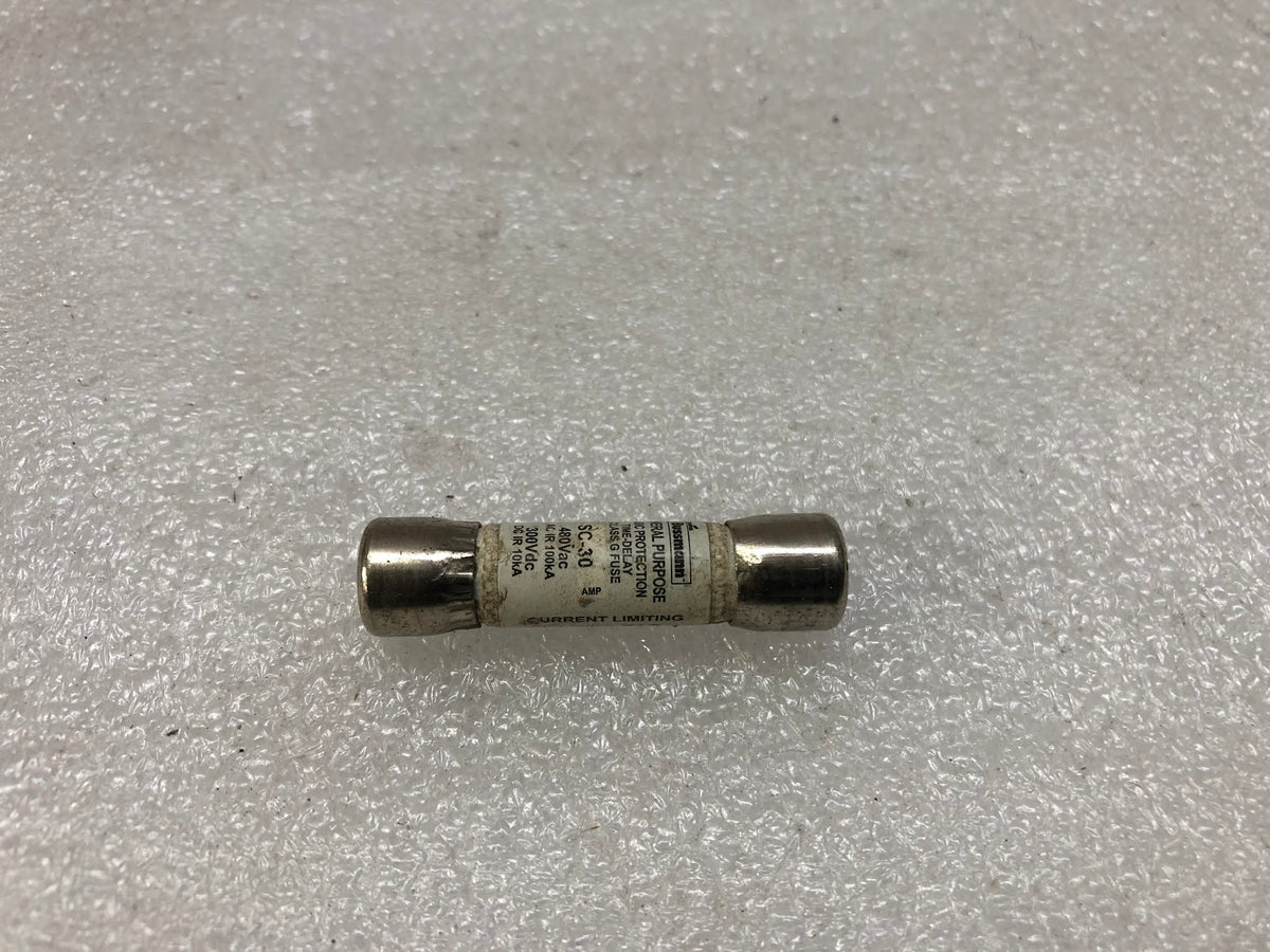BUSSMANN SC-30 TIME DELAY FUSE 480VAC/300VDC LOT OF 18 UNIT