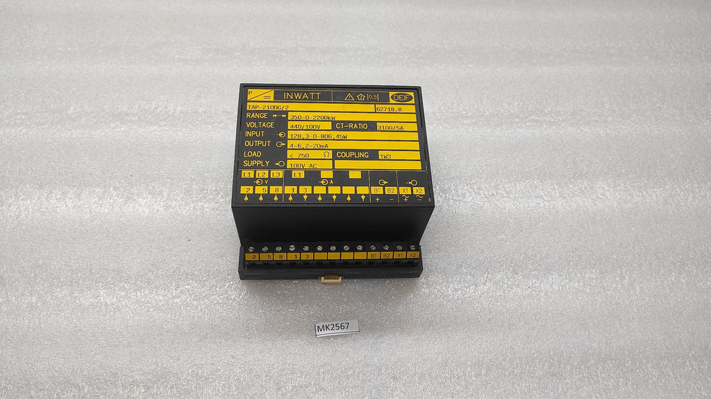 DEIF TAP-210DG/2 INWATT TRANSDUCER 350-0-2200kW 100VAC