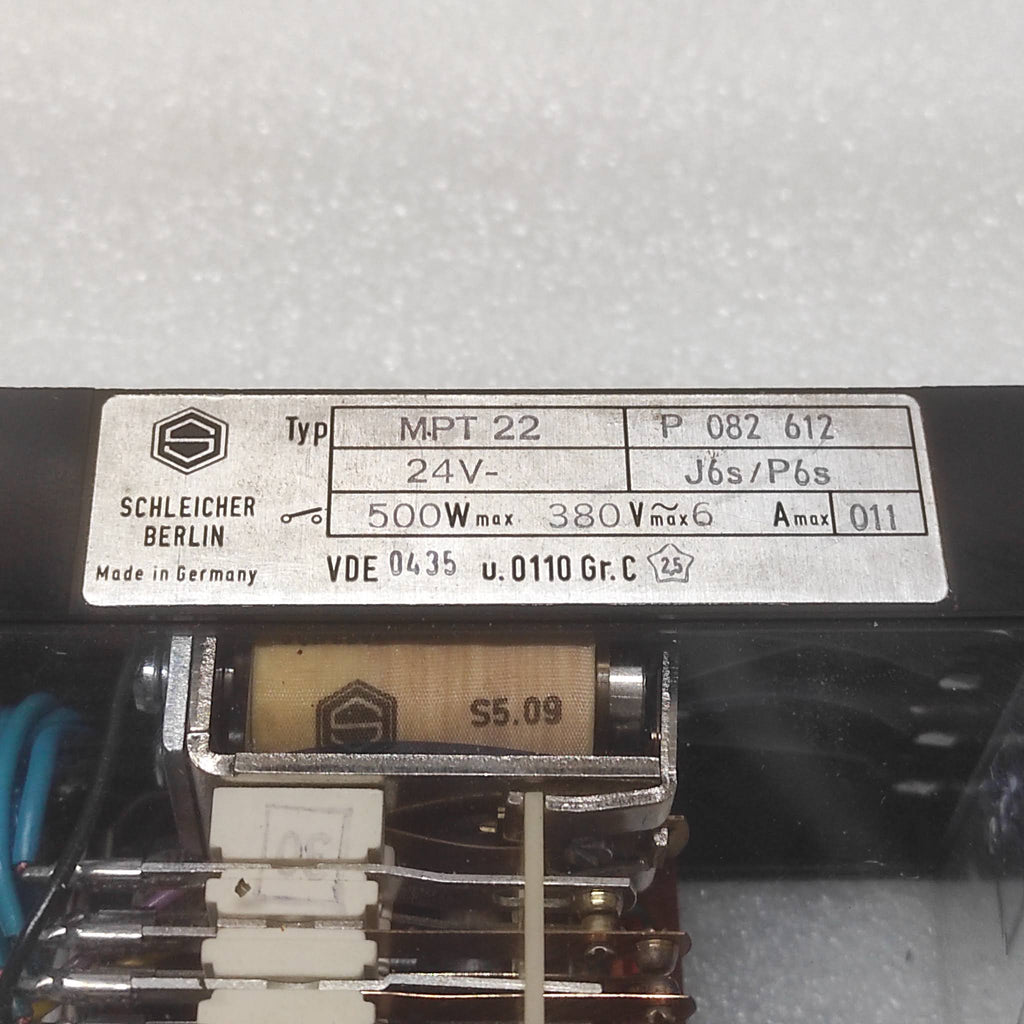 SCHLEICHER MPT 22 TIMER RELAY P082612 24V