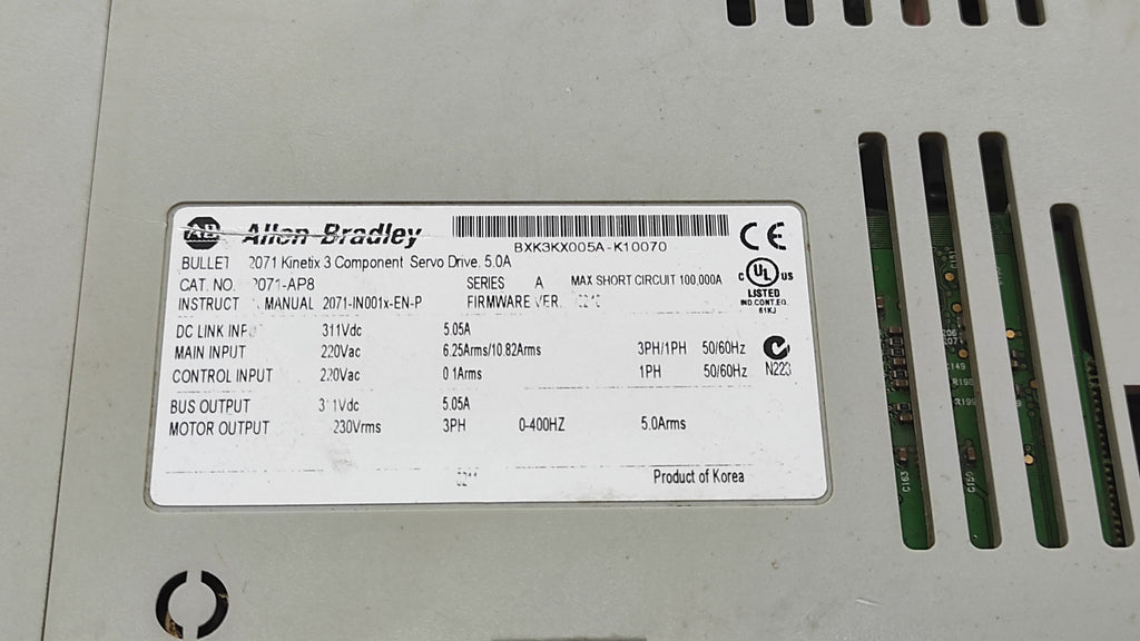 ALLEN BRADLEY CAT 2071-AP8 KINETIX SERVO DRIVE 5.0A