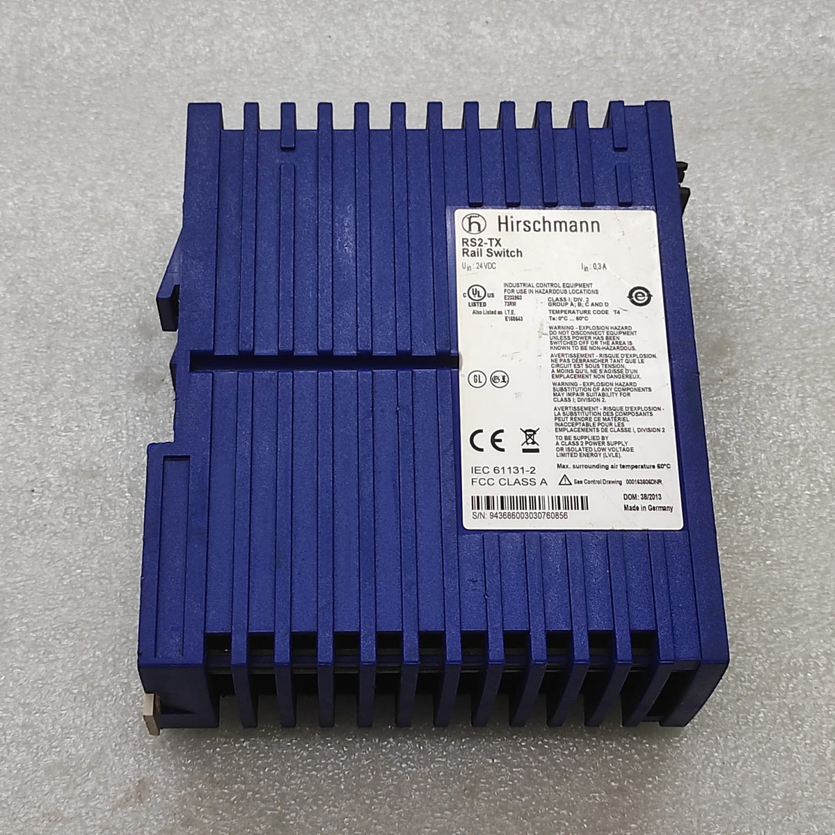 HIRSCHMANN RS2-TX RAIL SWITCH 24V DC